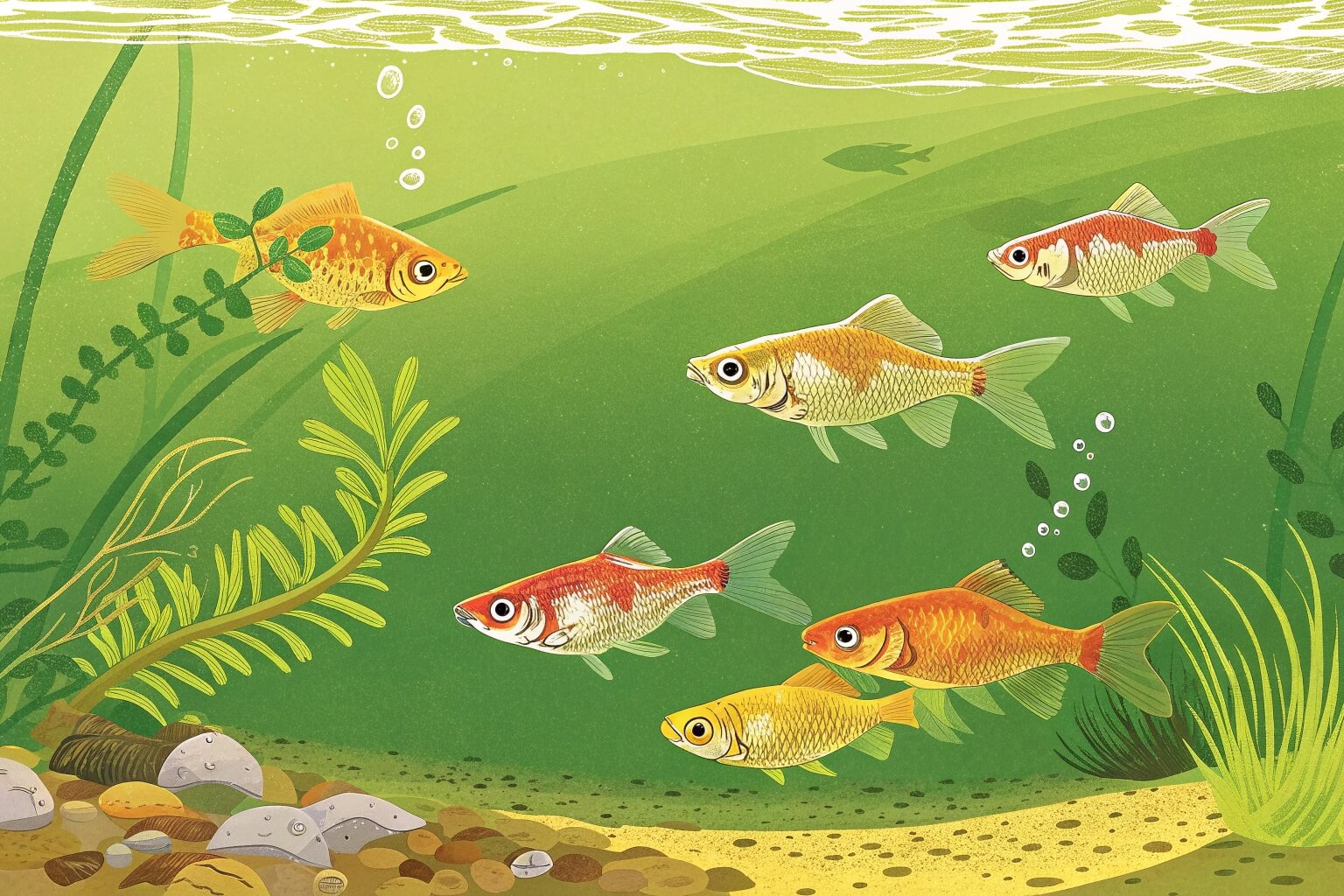 Different types of fish suitable for tank farming - tilapia, catfish, goldfish