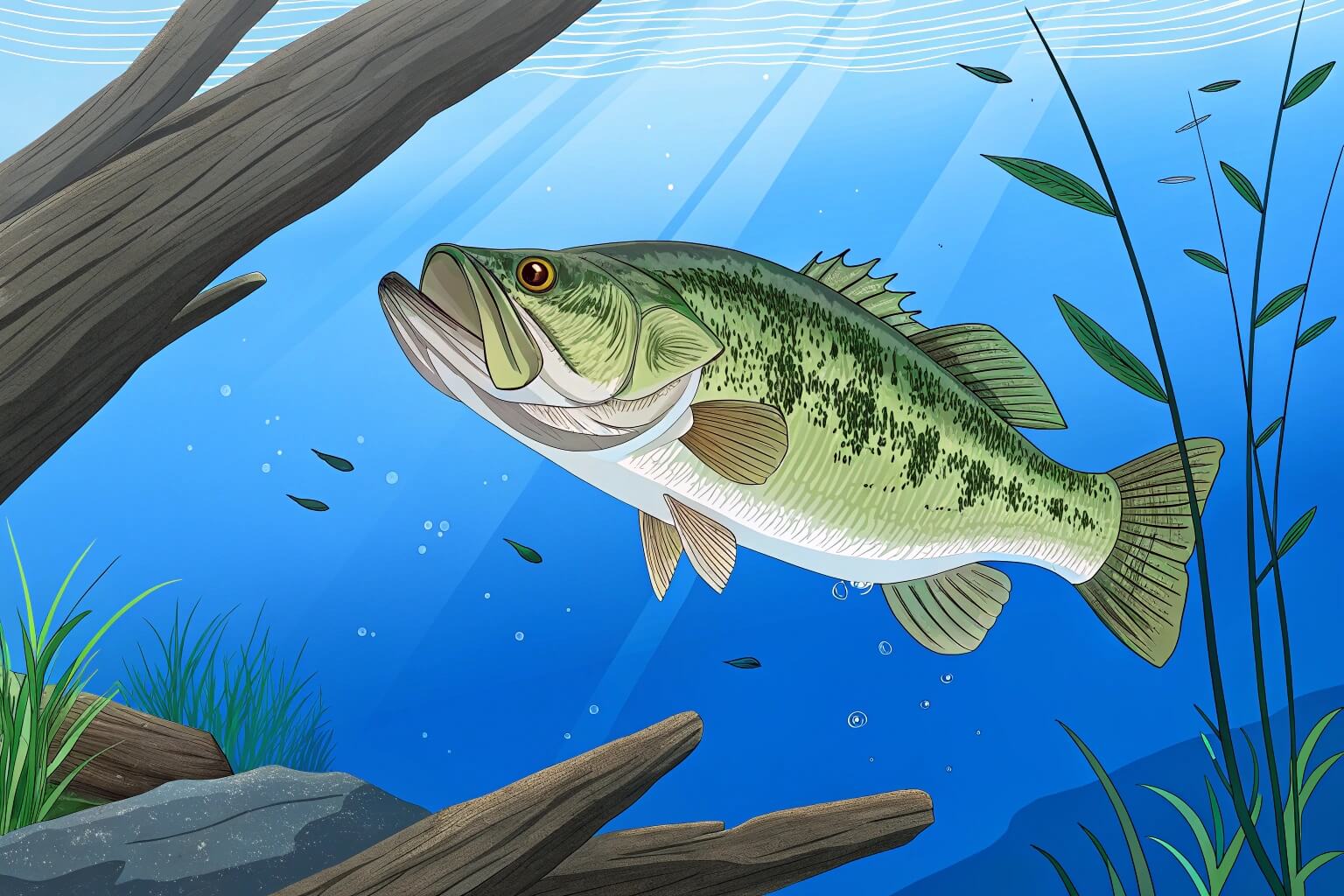 A large largemouth bass being held