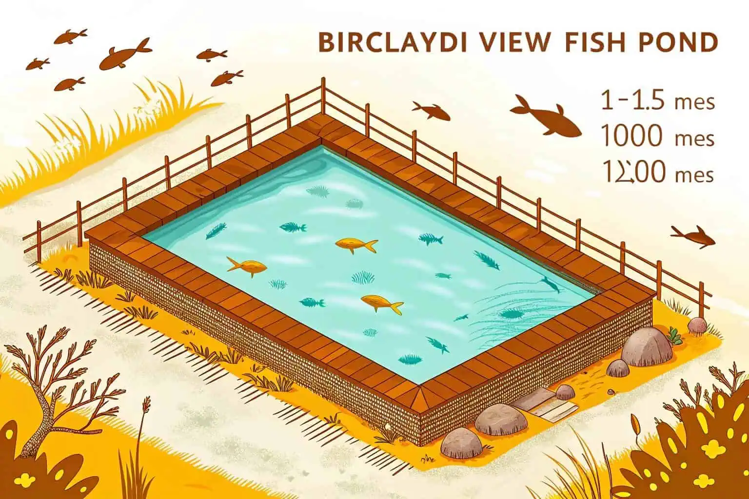 Diagram showing fish pond stocking density
