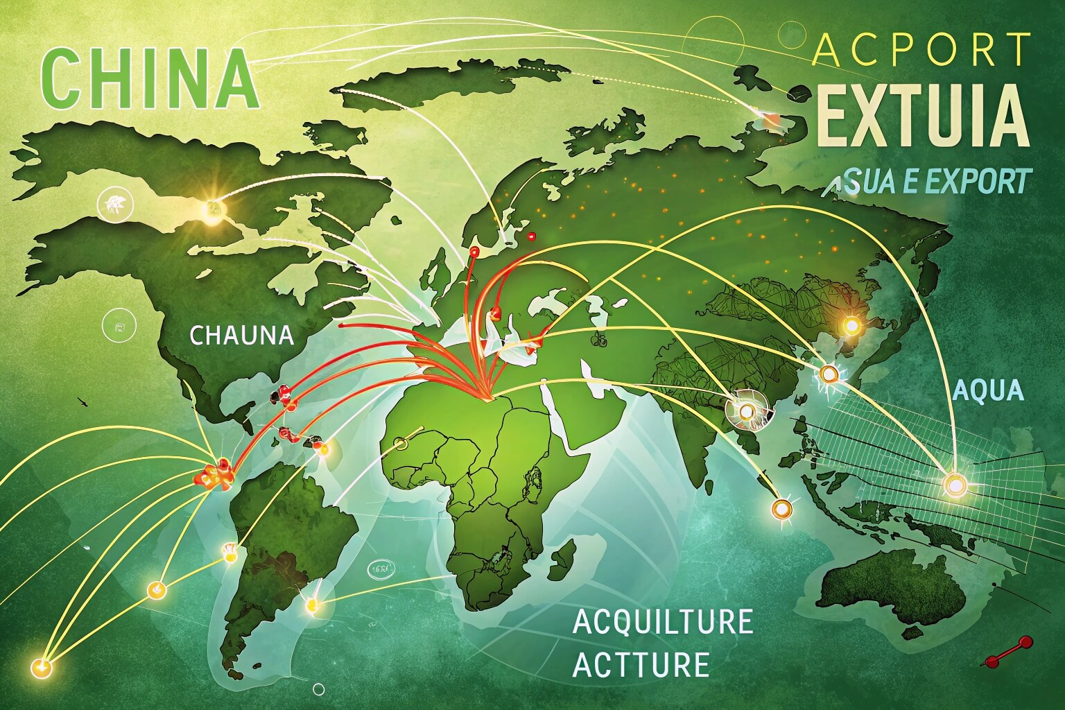 World map highlighting China as the largest aquaculture producer