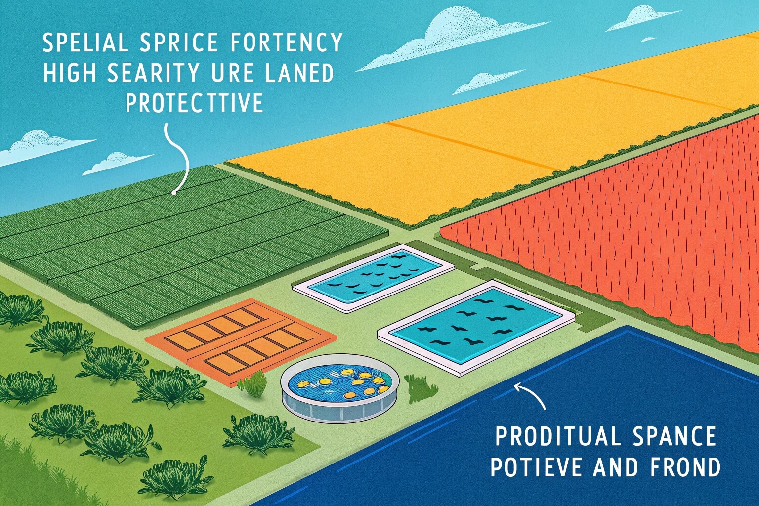 Comparing land use for traditional farming vs. fish farming tanks