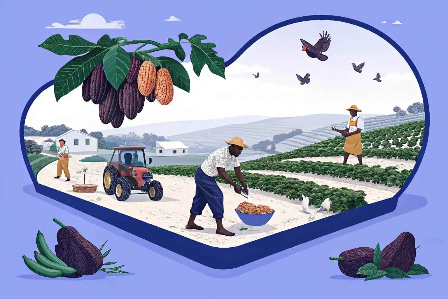 Diverse agricultural landscape in Ghana