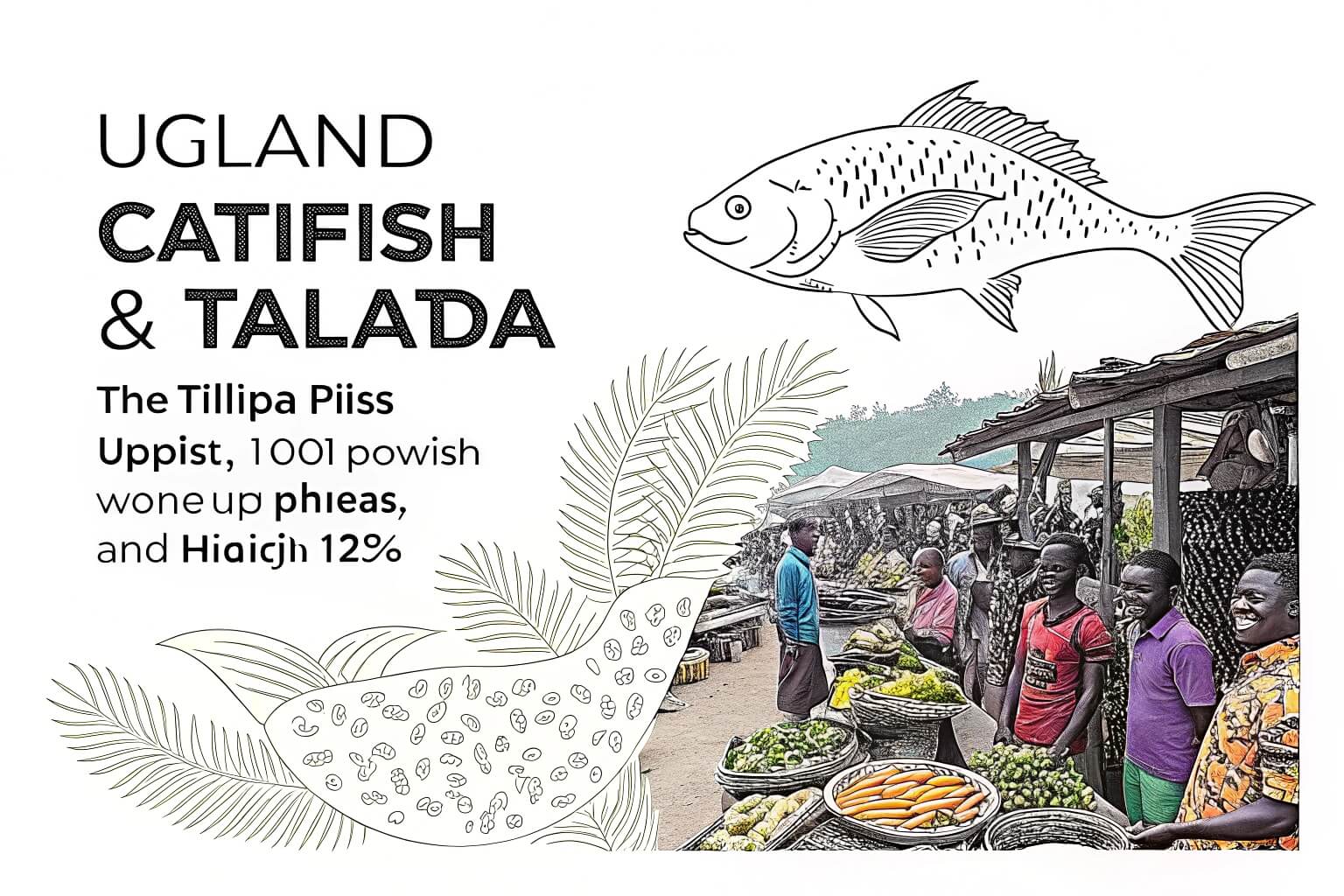 Market stall in Uganda selling fresh fish, showing profitability