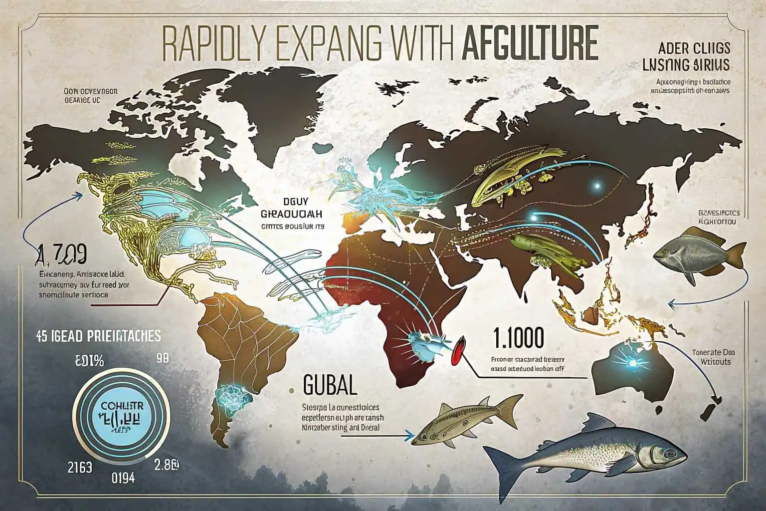 Global fish farming growth map