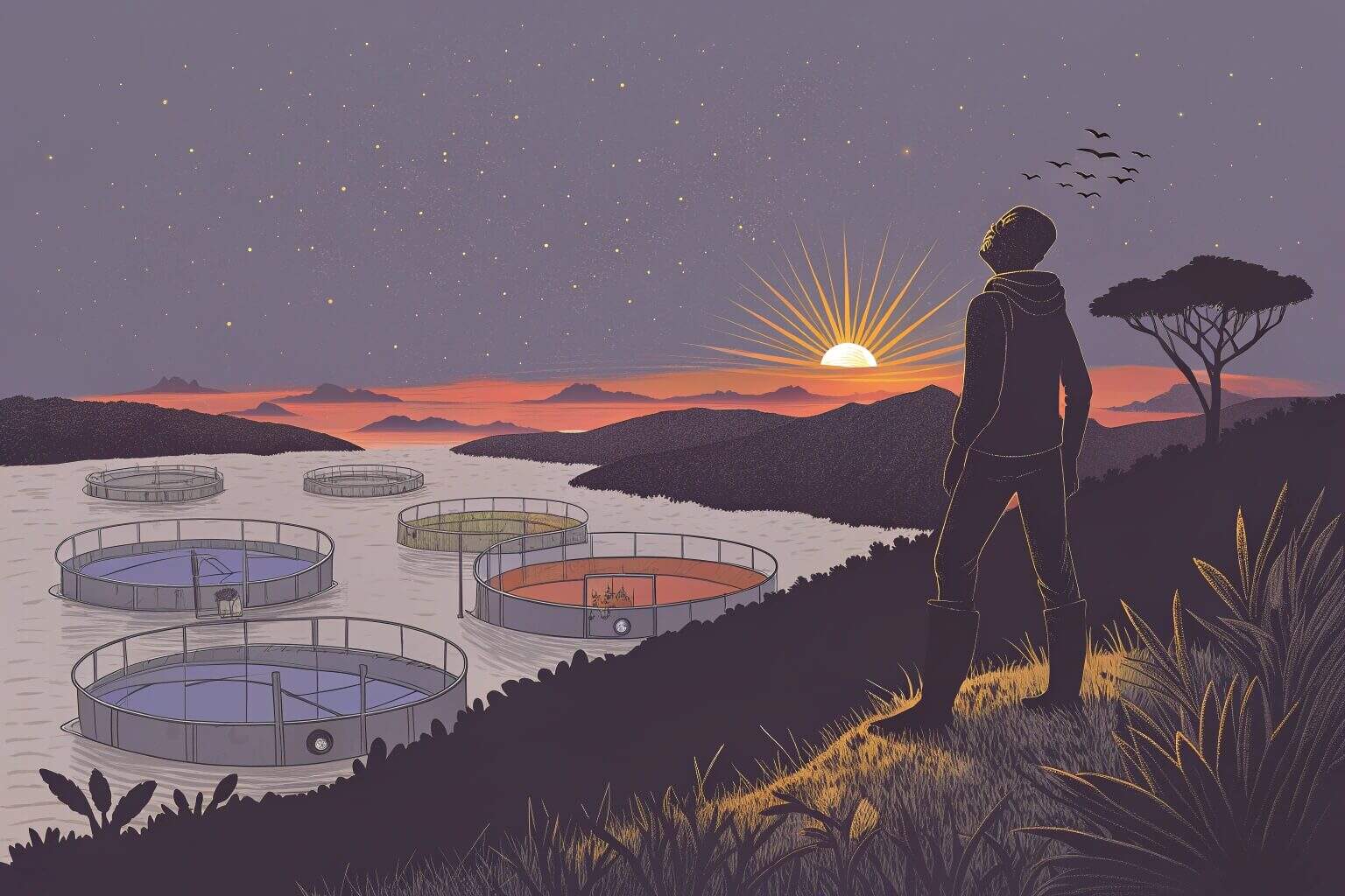 Fish farm in South Africa with various fish tanks