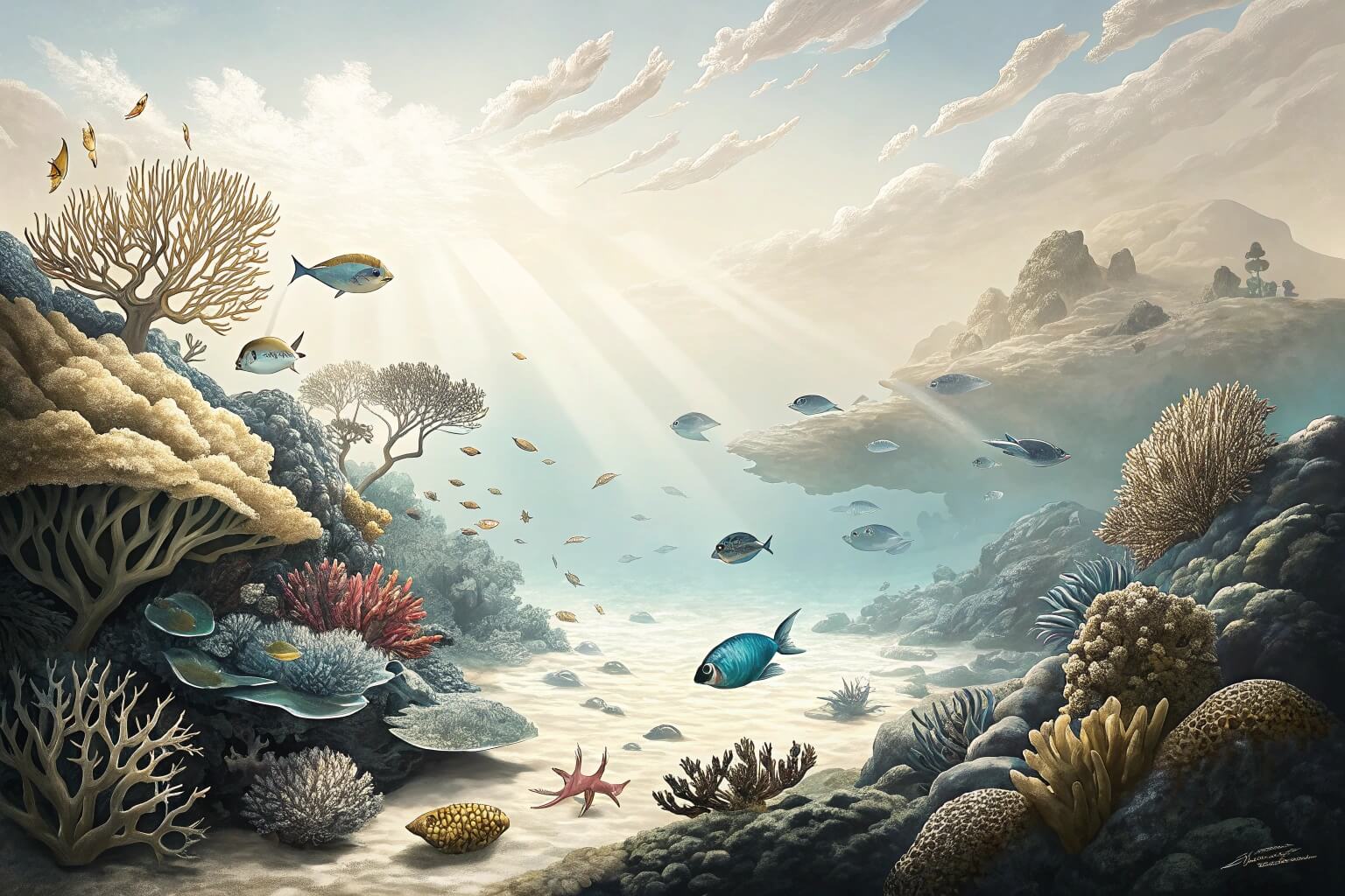 Diverse marine life in a resource-rich ocean