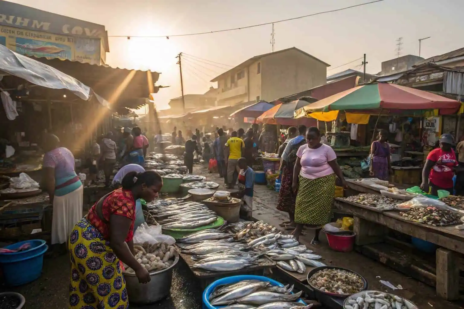 Fish market in Ghana