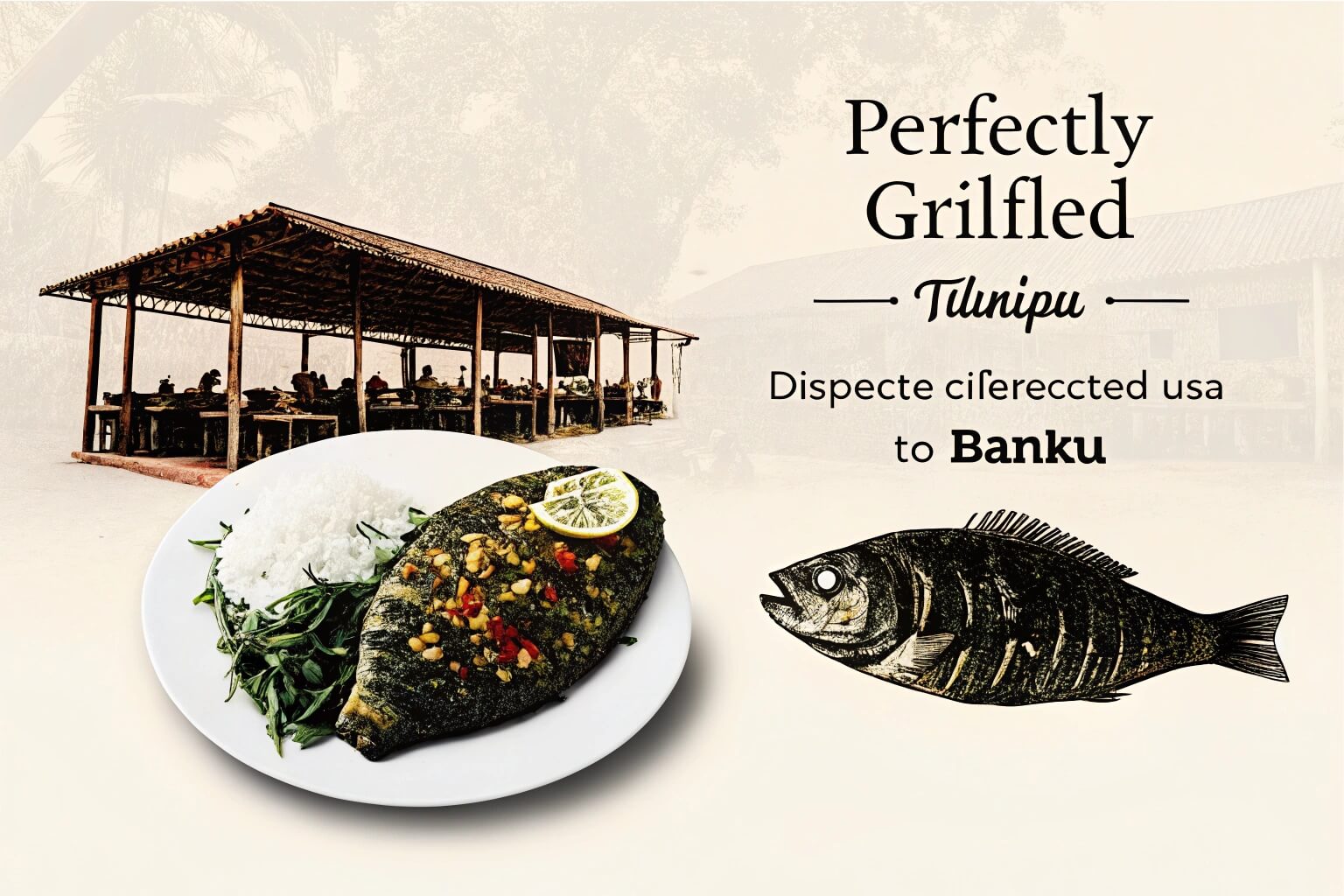 Grilled Tilapia with Banku in Ghana