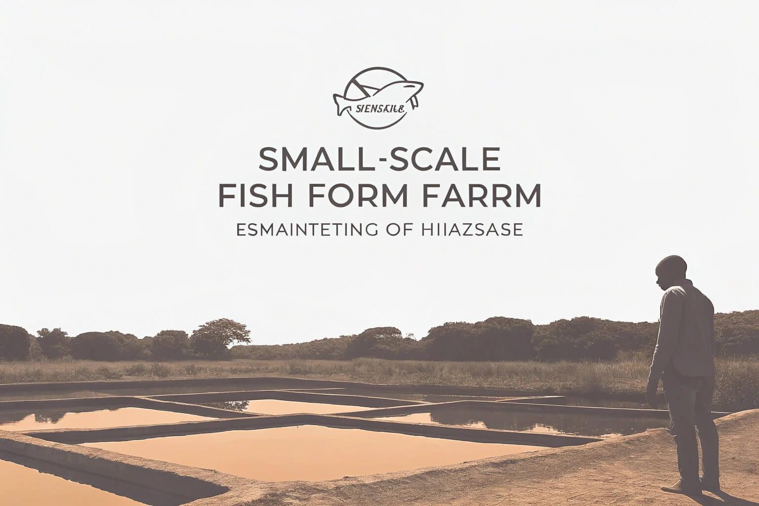 alt: Fish farm in Zimbabwe with ponds and equipment