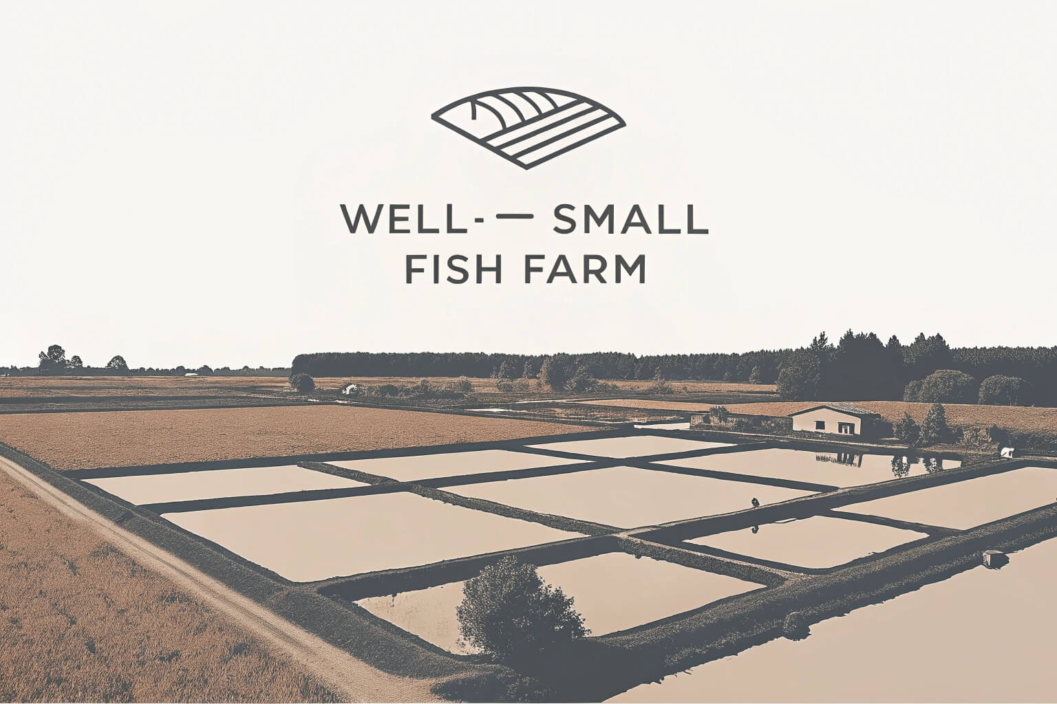 alt: Aerial view of fish farm ponds showing land use