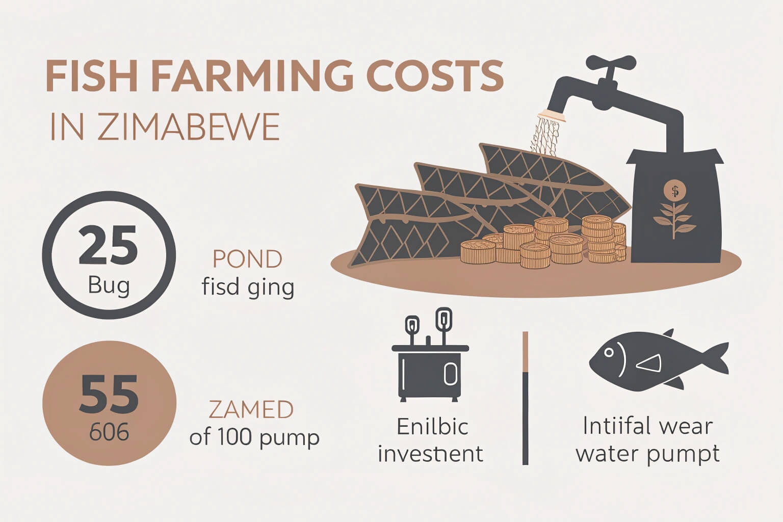 alt: Breakdown of fish farming startup costs in Zimbabwe