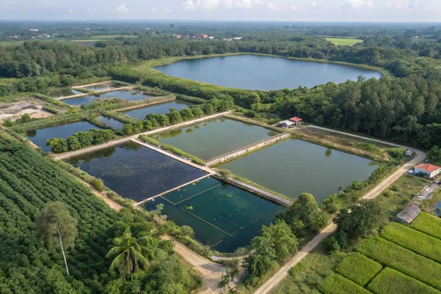 Large pond designed to hold 1,000 fish