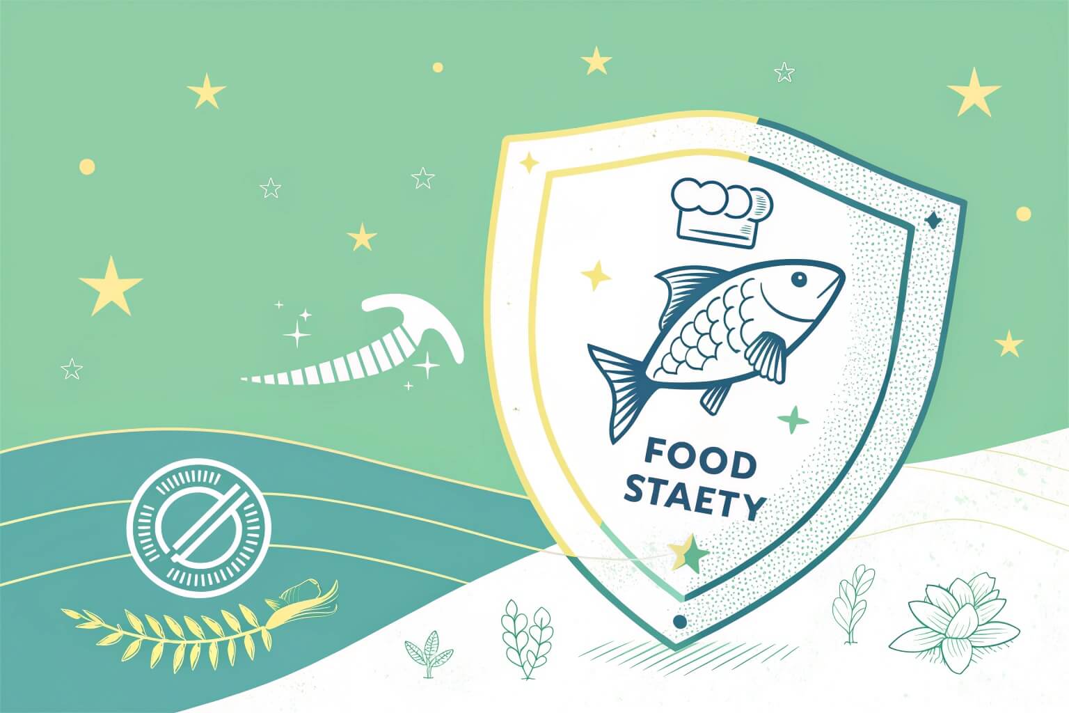 Certified safe tilapia packaging or a quality inspection seal