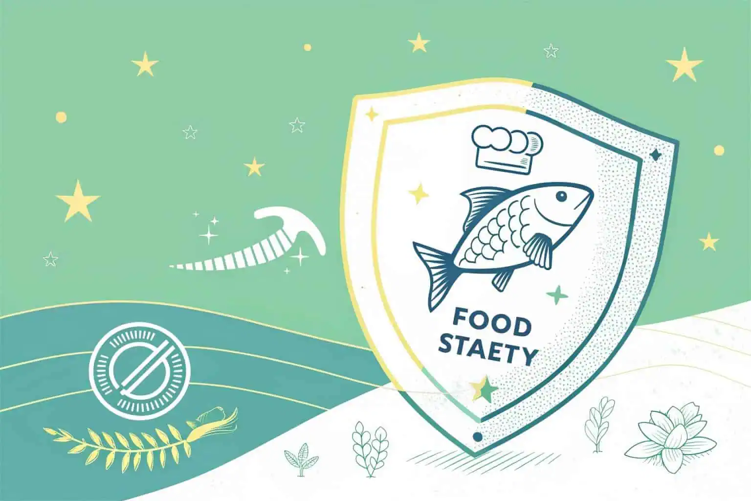 Certified safe tilapia packaging or a quality inspection seal