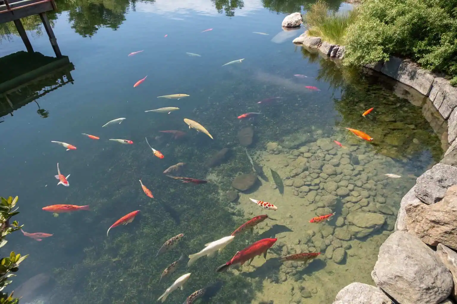 Illustration showing fish density in a 1-acre pond