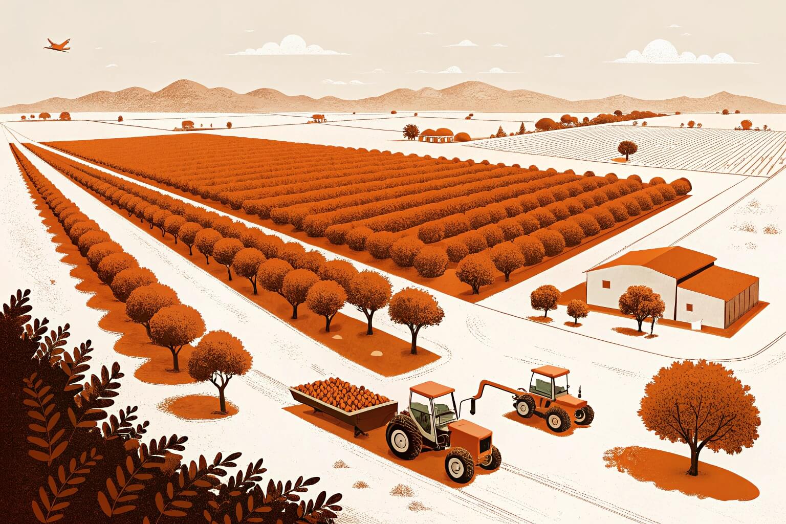 Lush citrus orchard ready for harvest