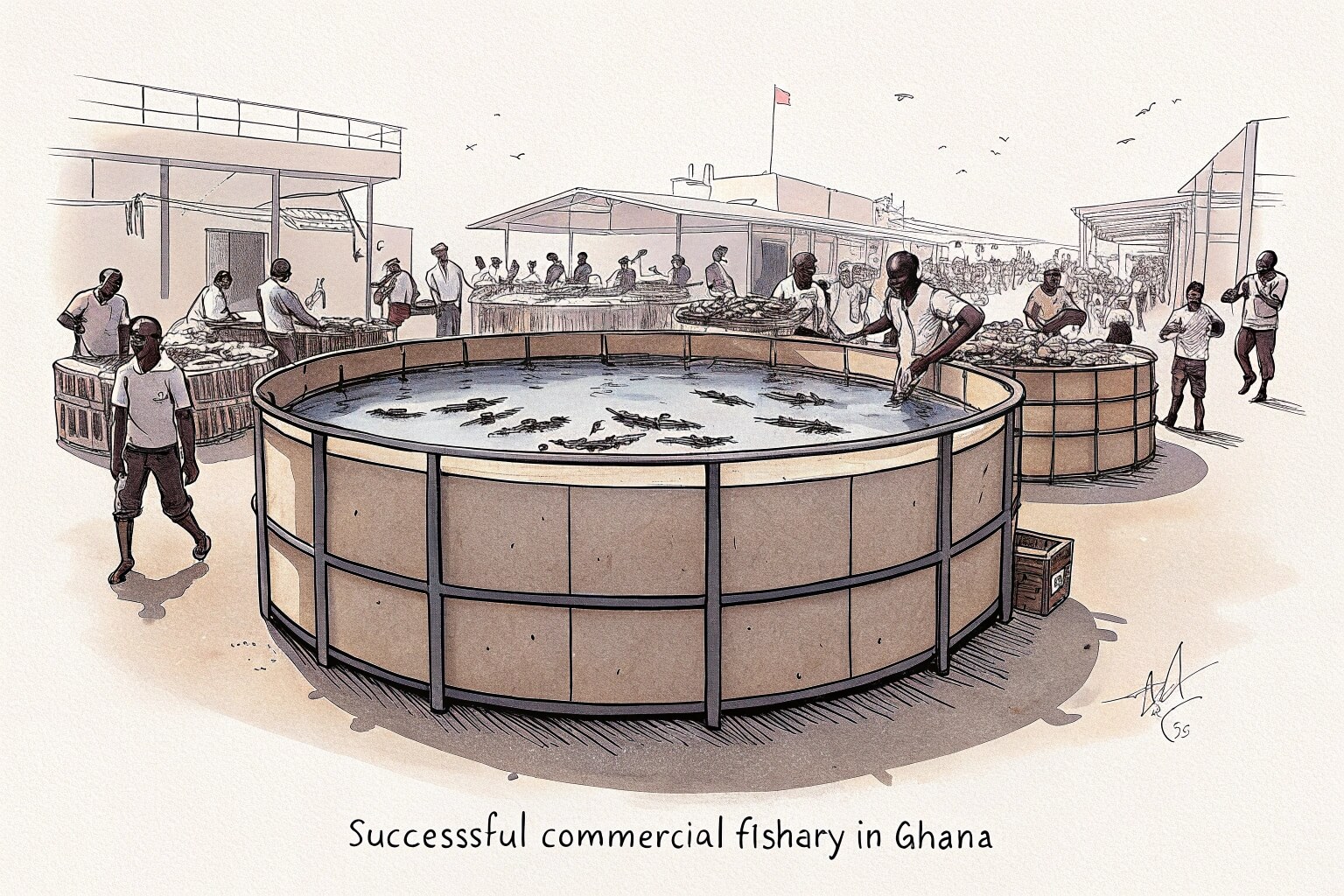 Healthy fish in a commercial fishery