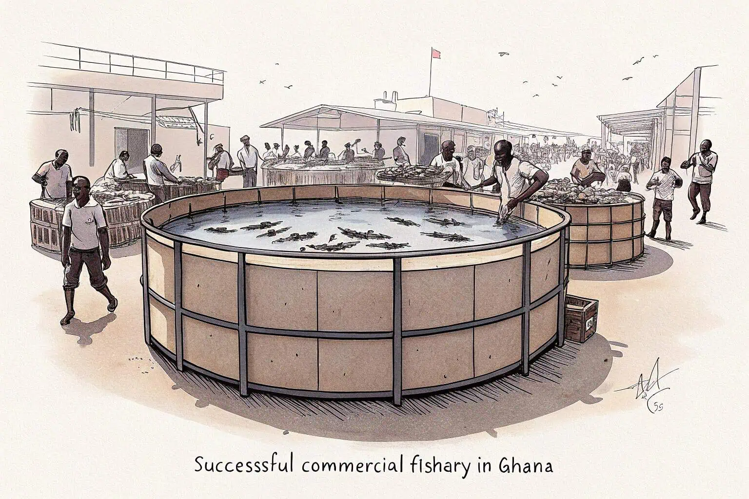 Healthy fish in a commercial fishery