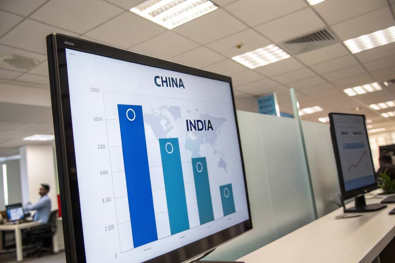 A bar chart showing the top 5 fish producing countries in the world