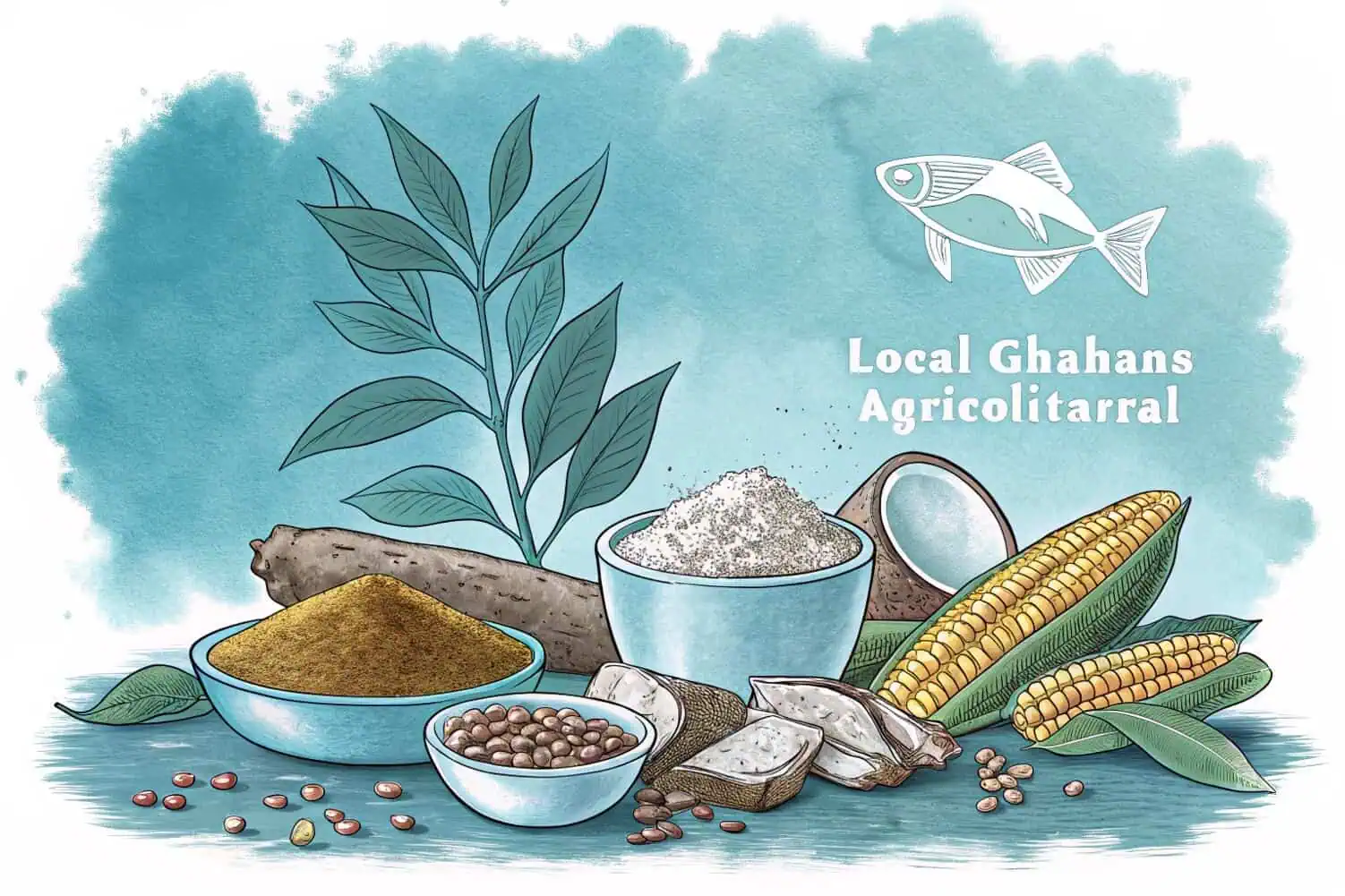 Locally sourced ingredients for fish feed