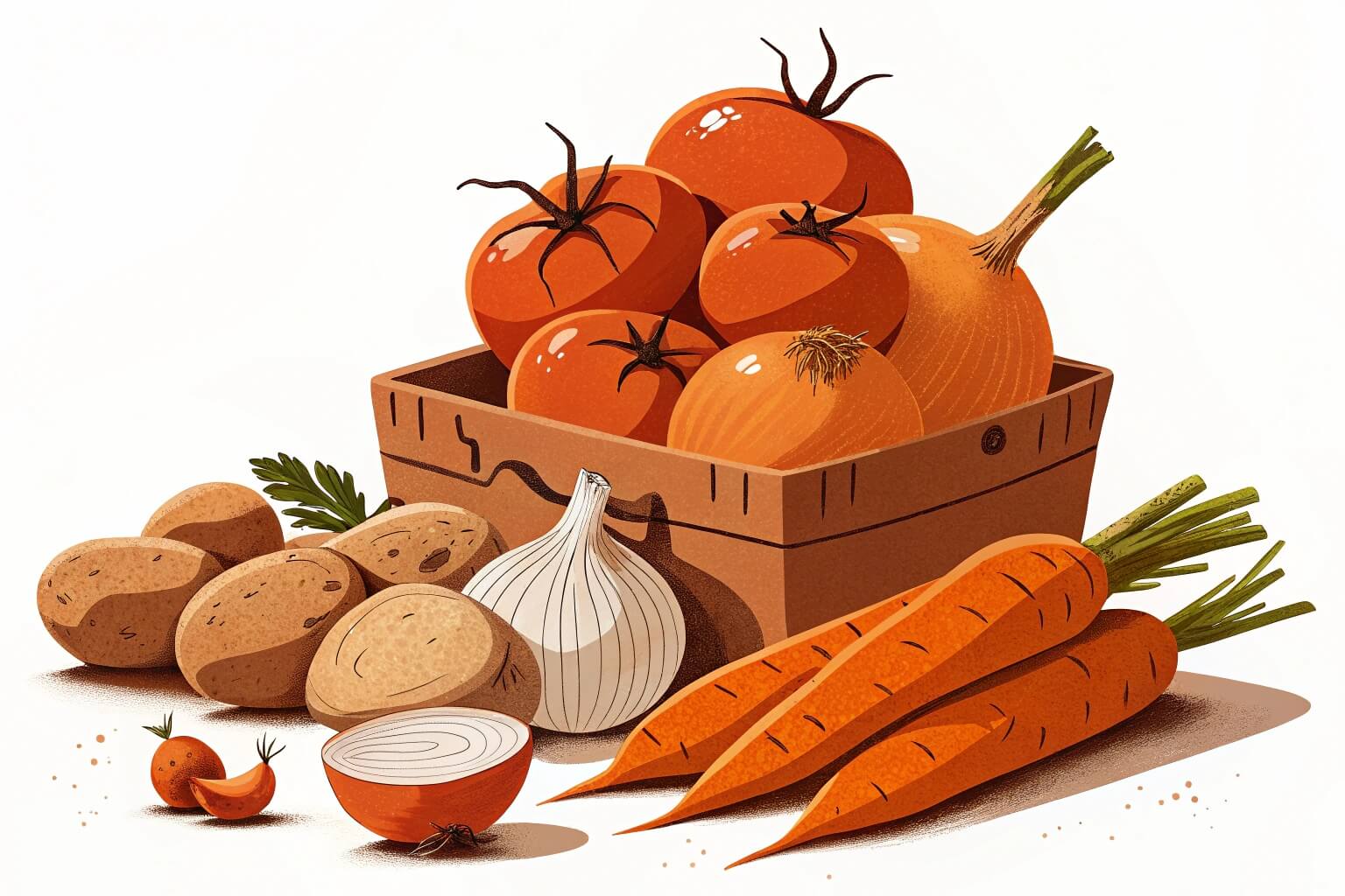 Colorful display of fresh, in-demand vegetables