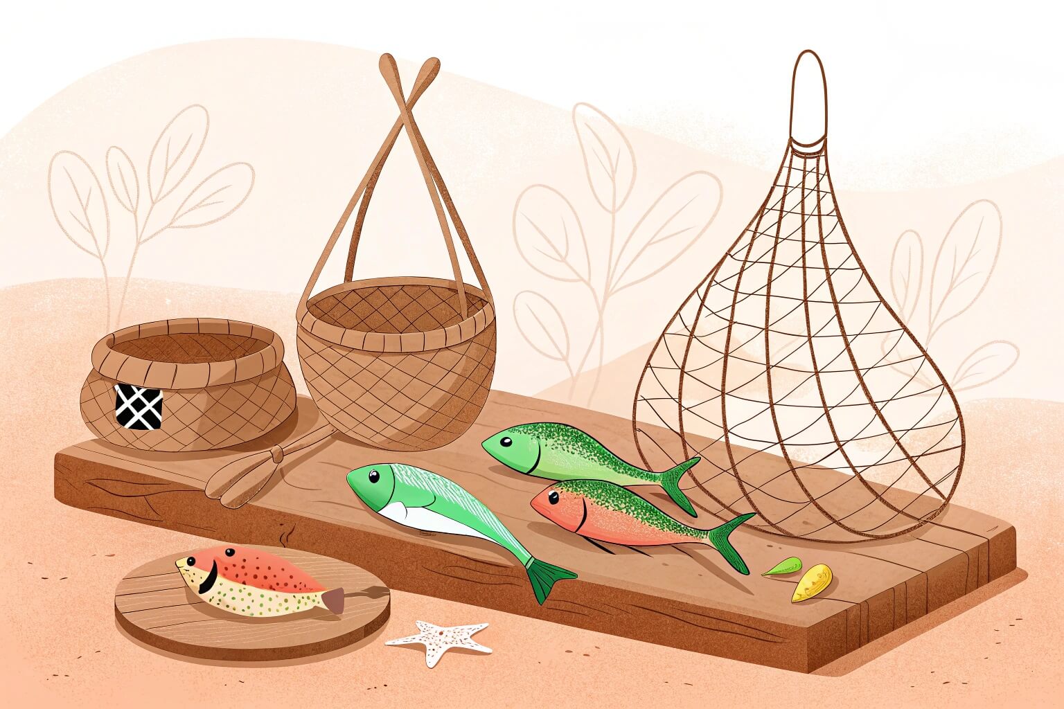 Assortment of local Ghanaian fish at a market