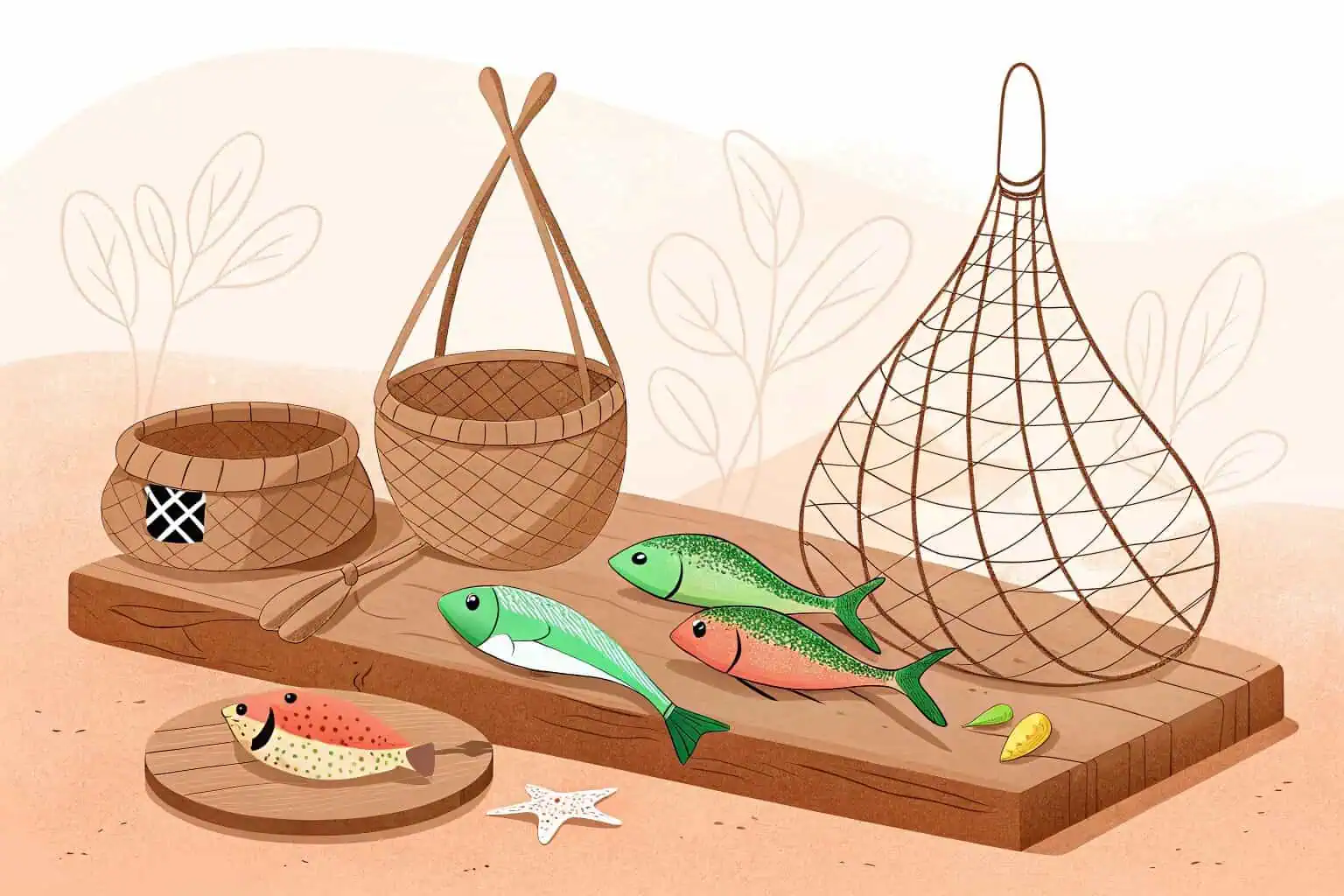 Assortment of local Ghanaian fish at a market