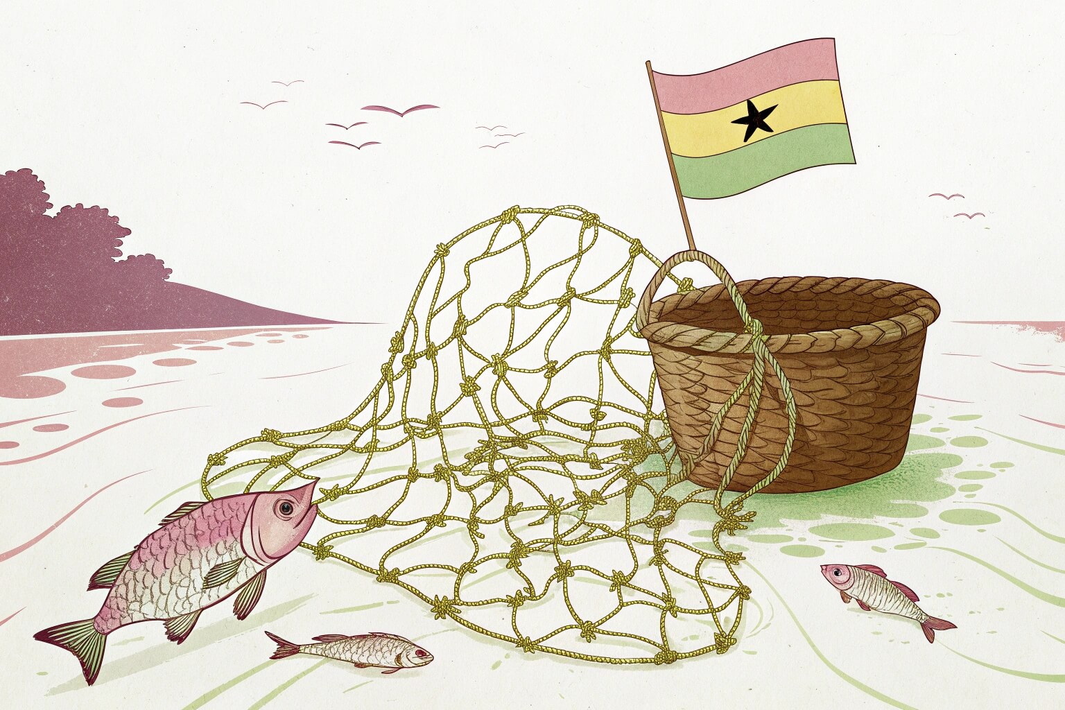 Illegal fishing nets confiscated in Ghana