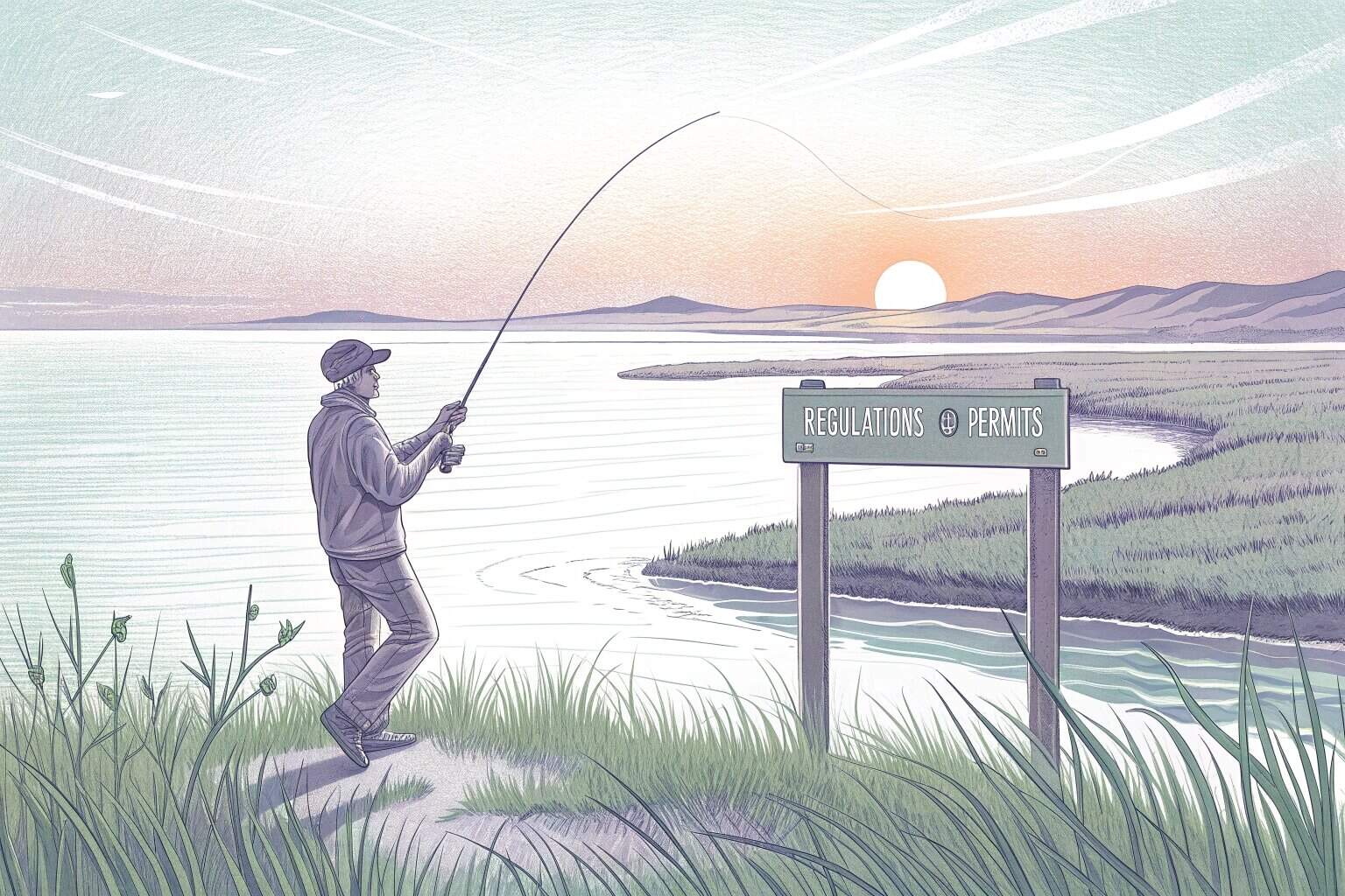 A person fishing recreationally by a river