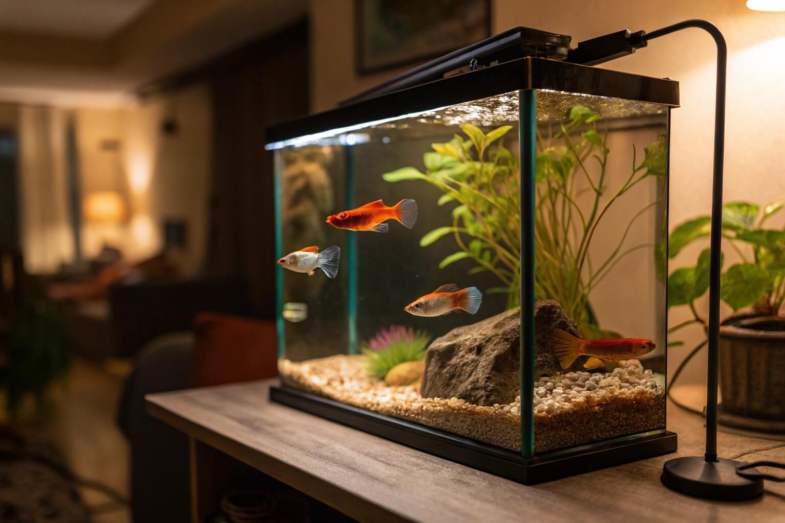 Easy to grow fish in a home aquarium