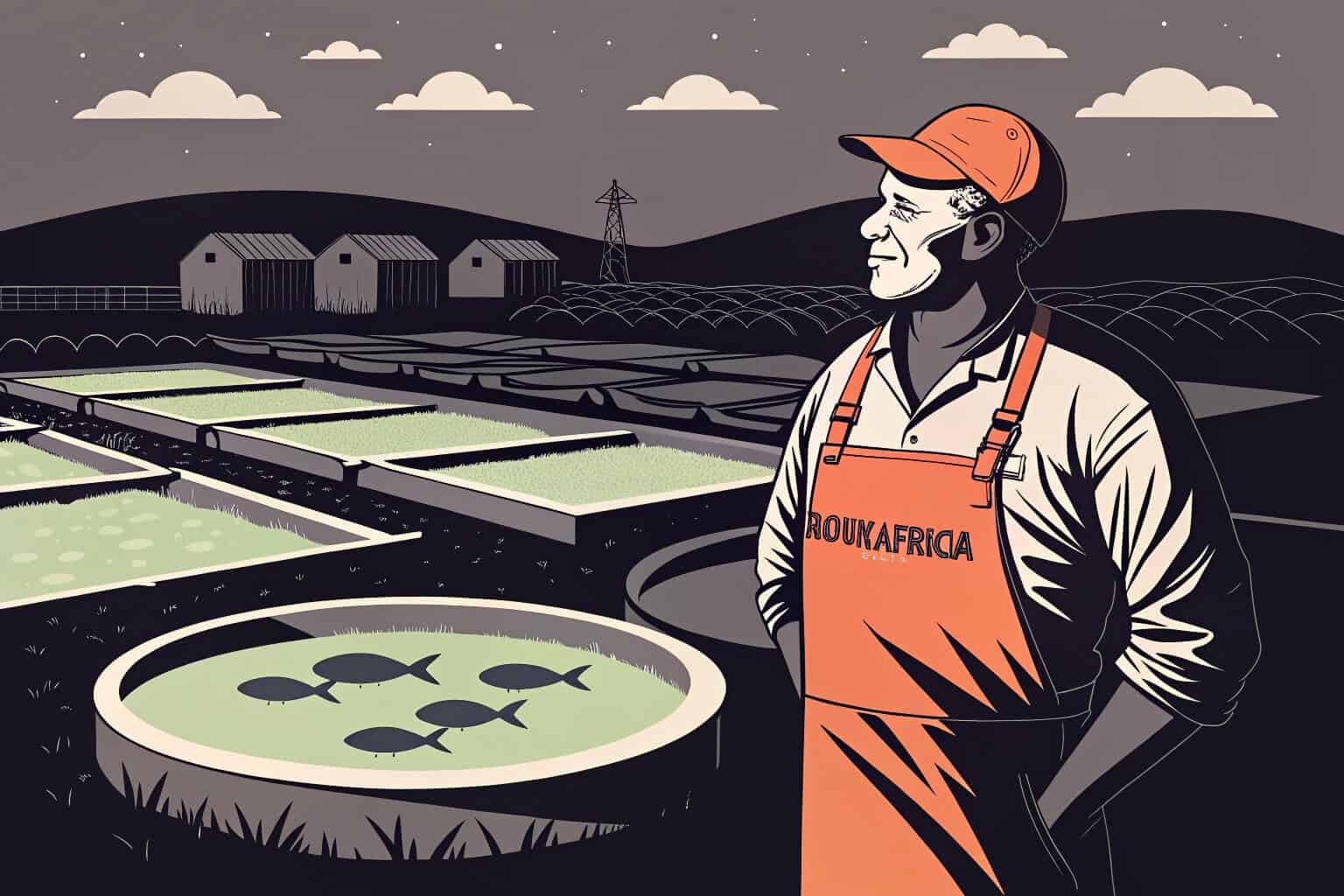 Successful fish farmer in South Africa with their harvest