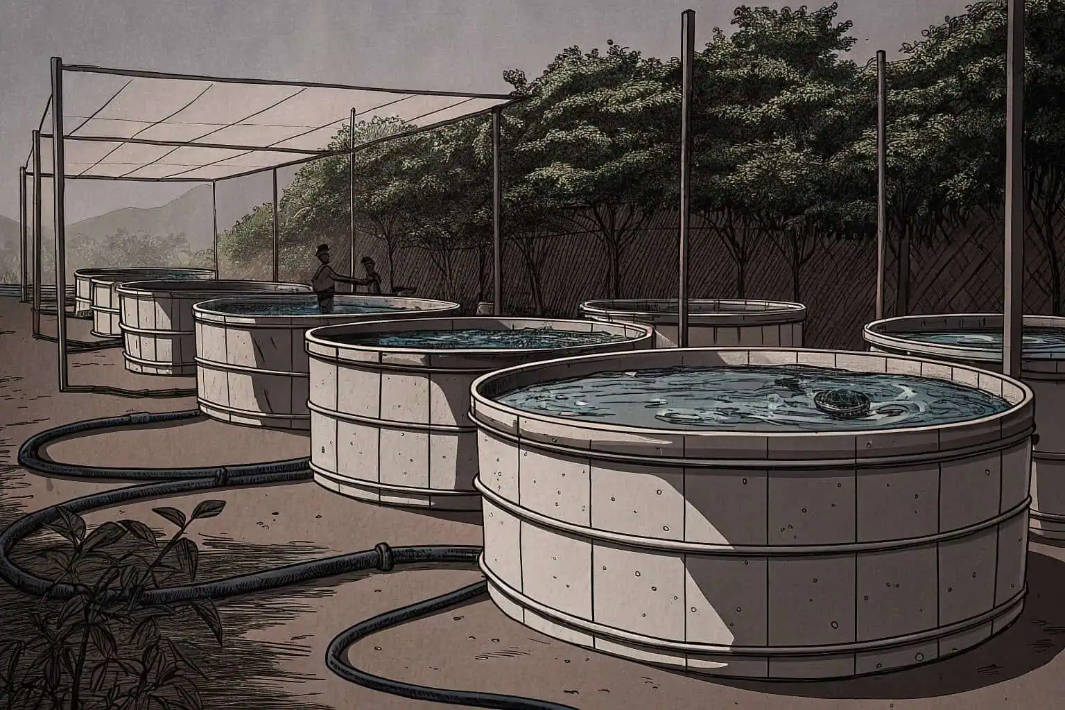 A thriving catfish farm in Ghana