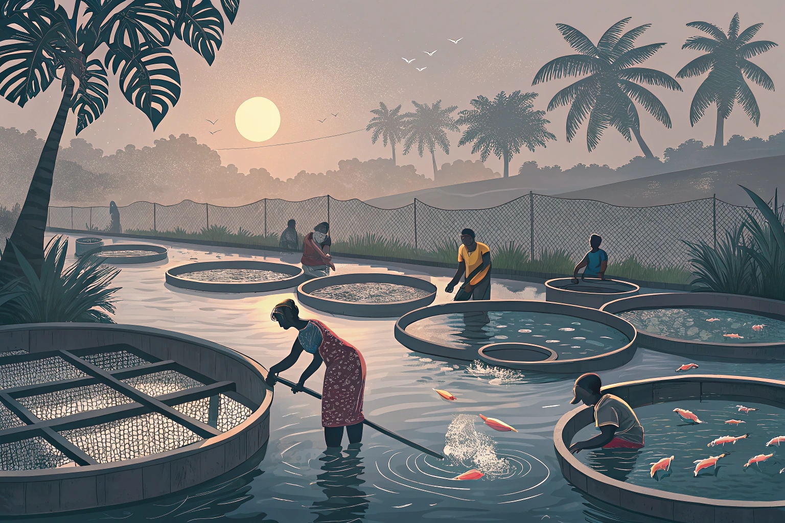 Fish farm in Ghana