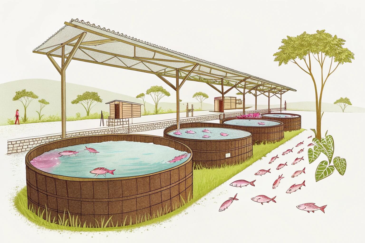 Tilapia fish farm in Ghana