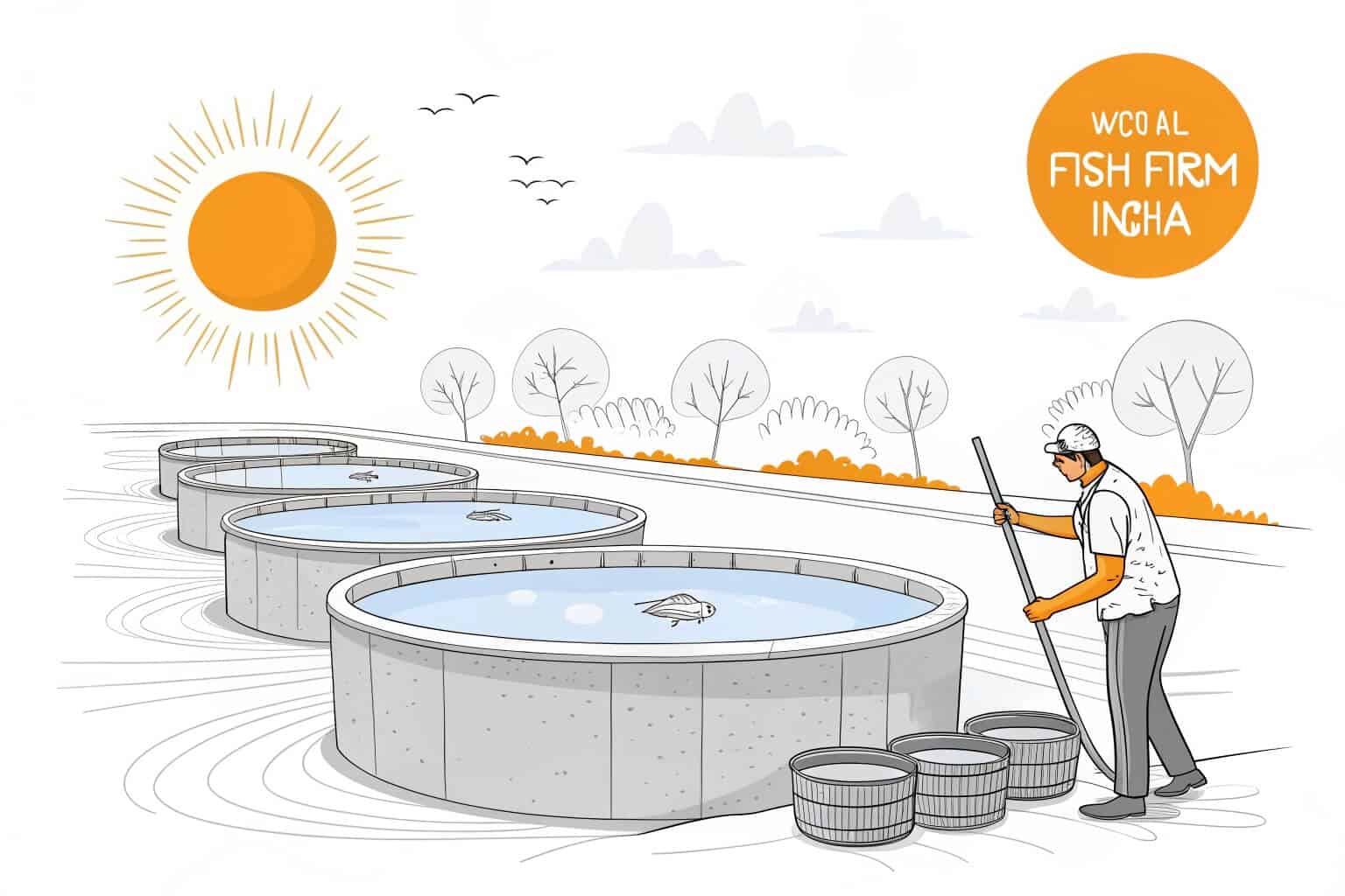 A thriving fish farm in India