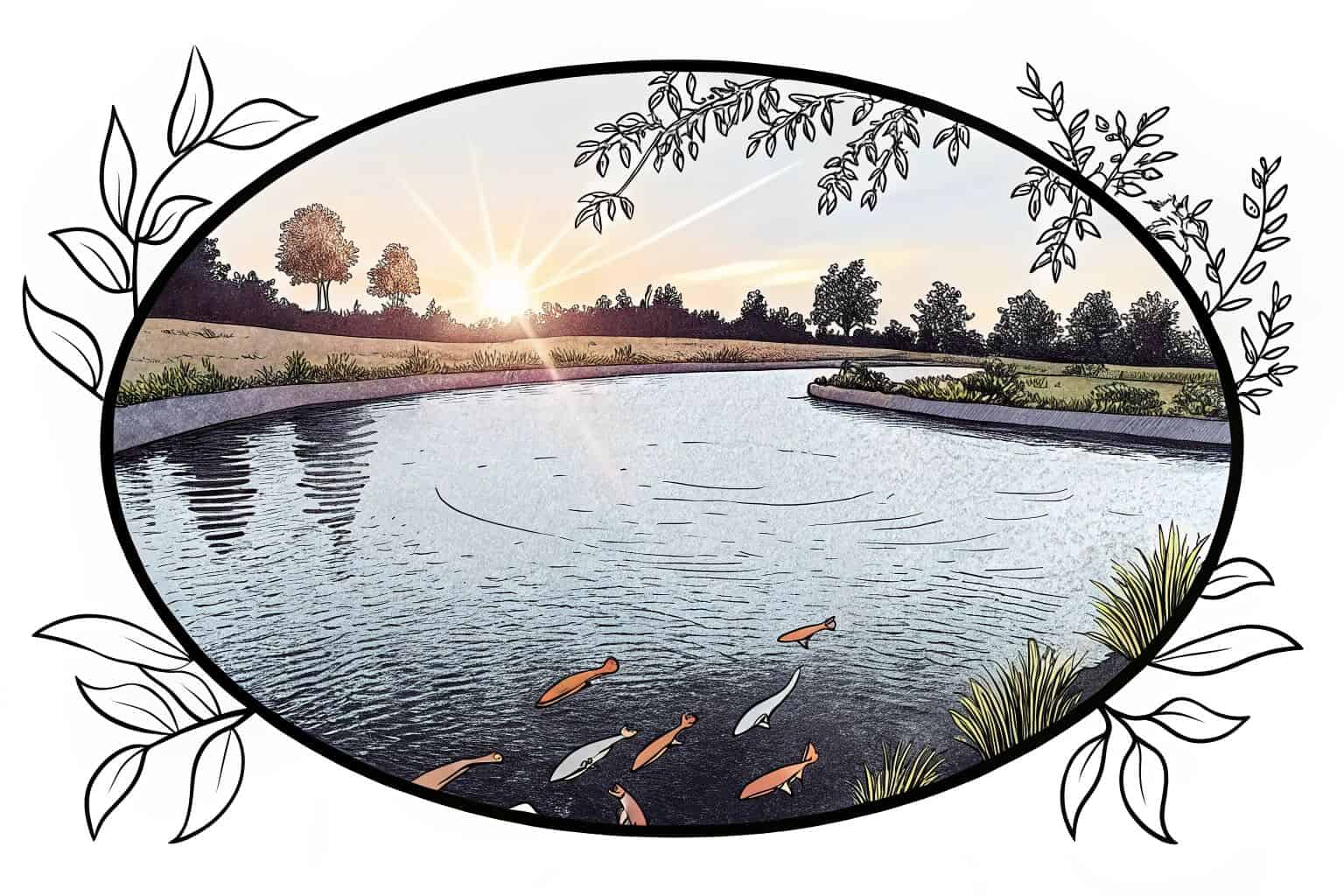 A large 1-acre fish pond for tilapia farming