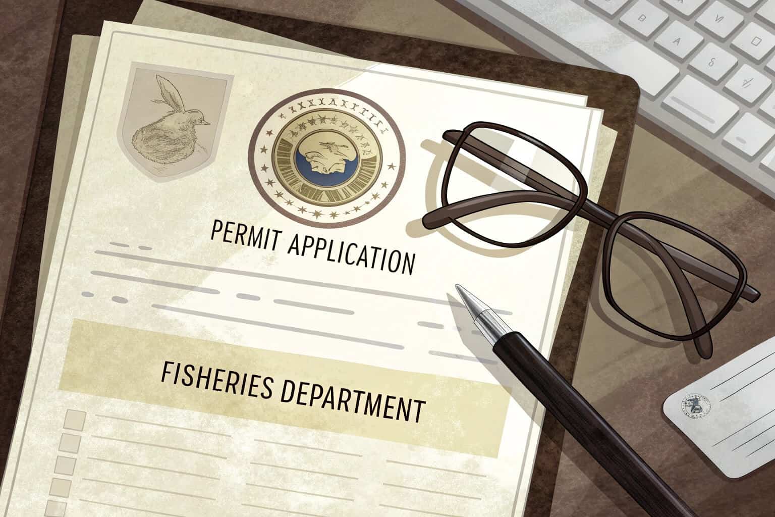 Official fishing license document