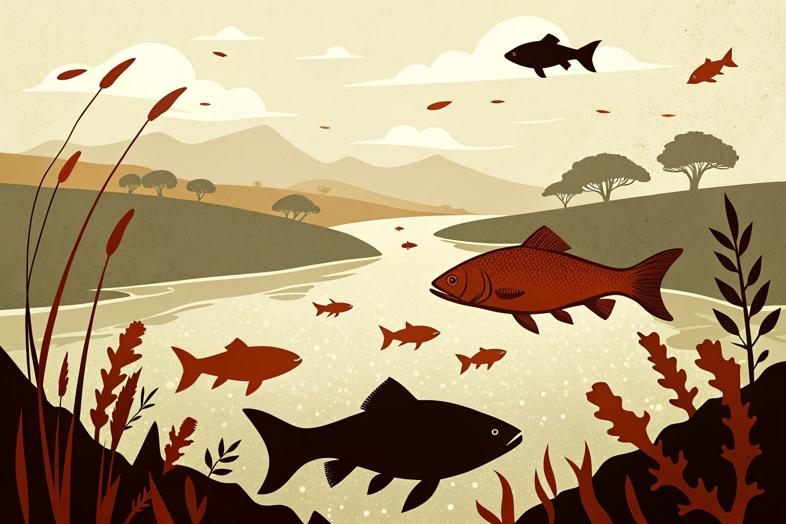 Various farmed fish species in South Africa