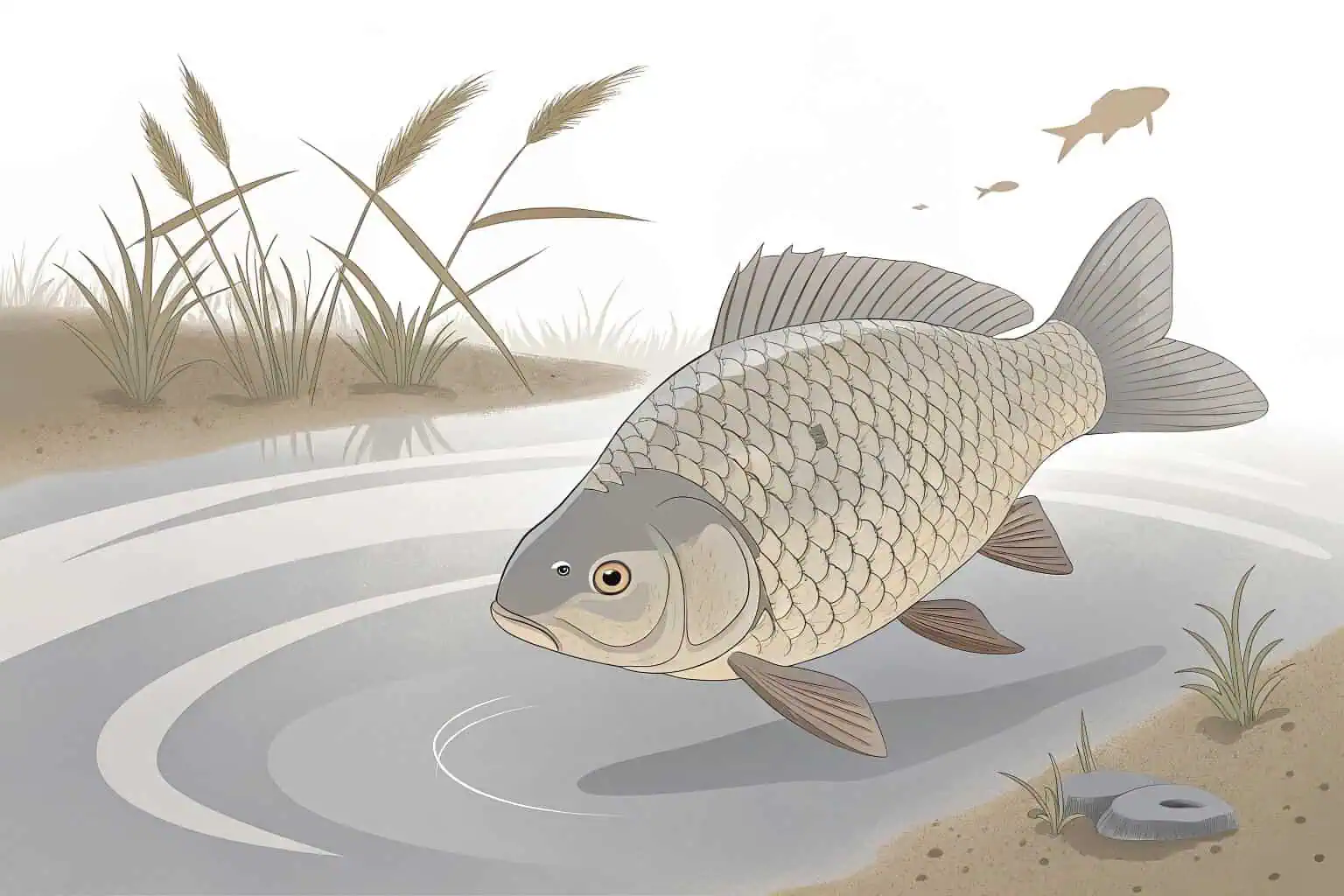 Close-up of a healthy Tilapia swimming in a pond