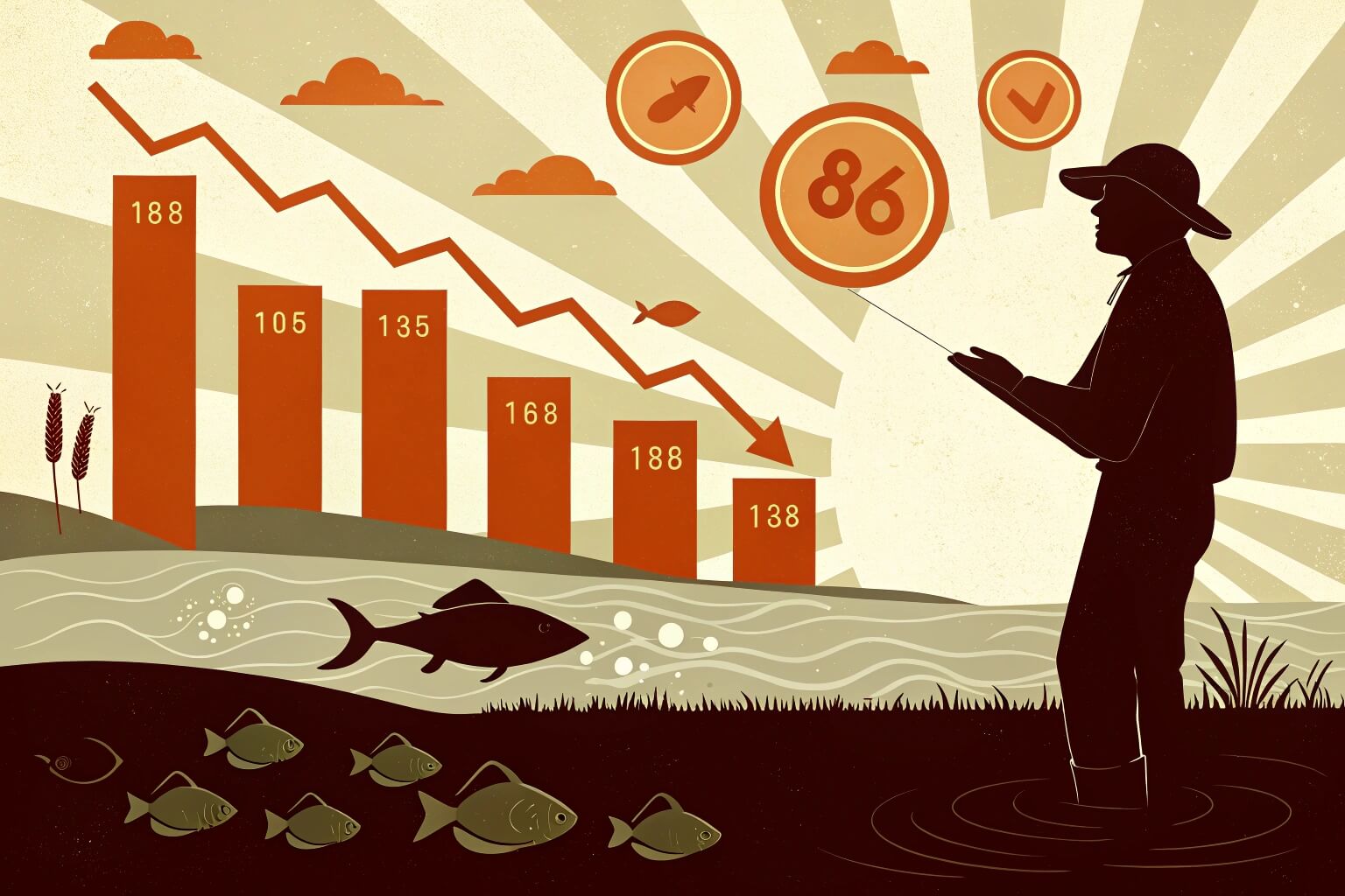 Graph showing fish farming profitability factors