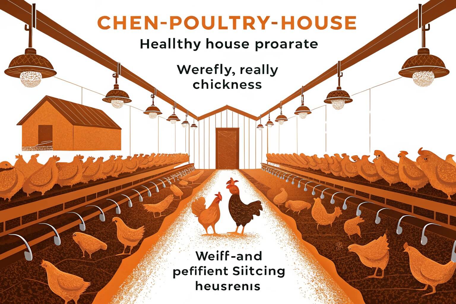 Healthy chickens in a clean poultry farm
