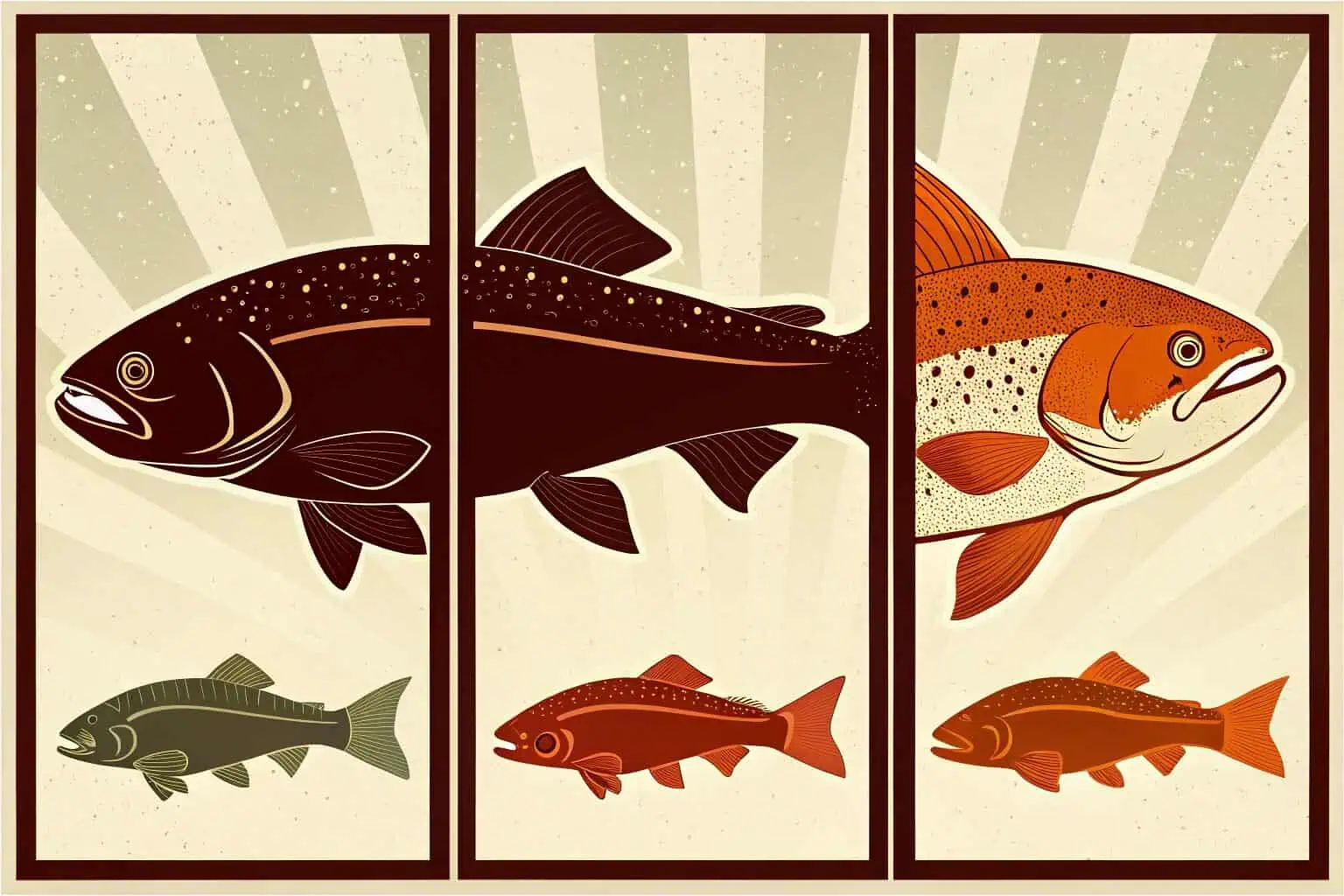 Close-up of Tilapia, Trout, and Catfish