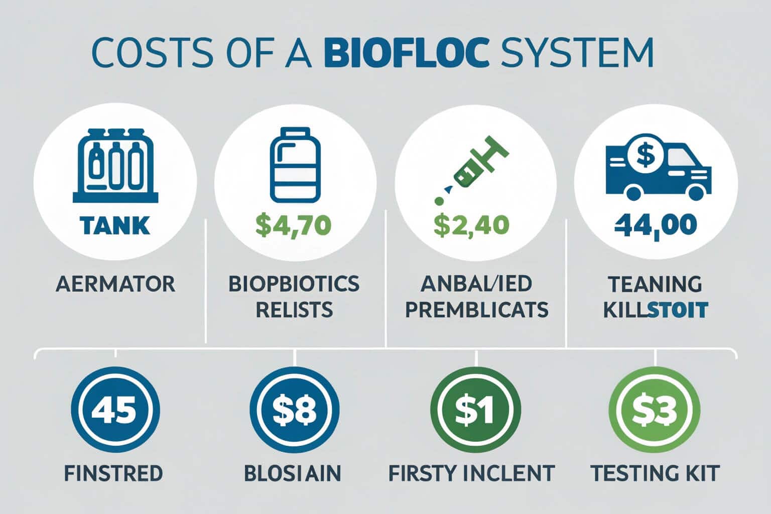 An infographic breaking down the costs of a biofloc system