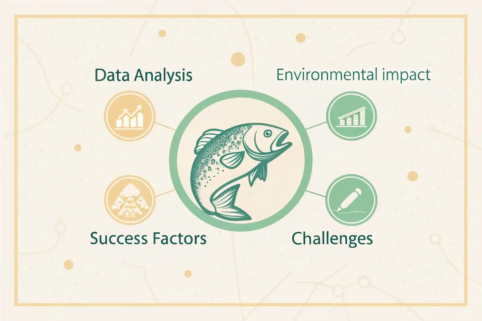 A diagram showing the components of an aquaculture case study