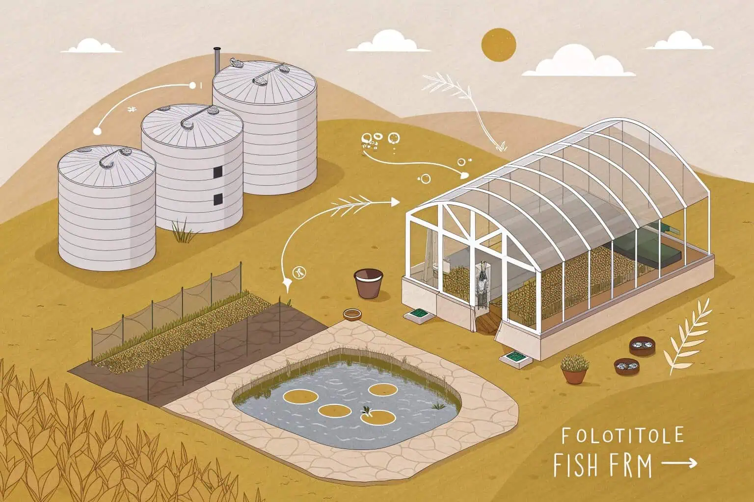 Different sizes of fish farms
