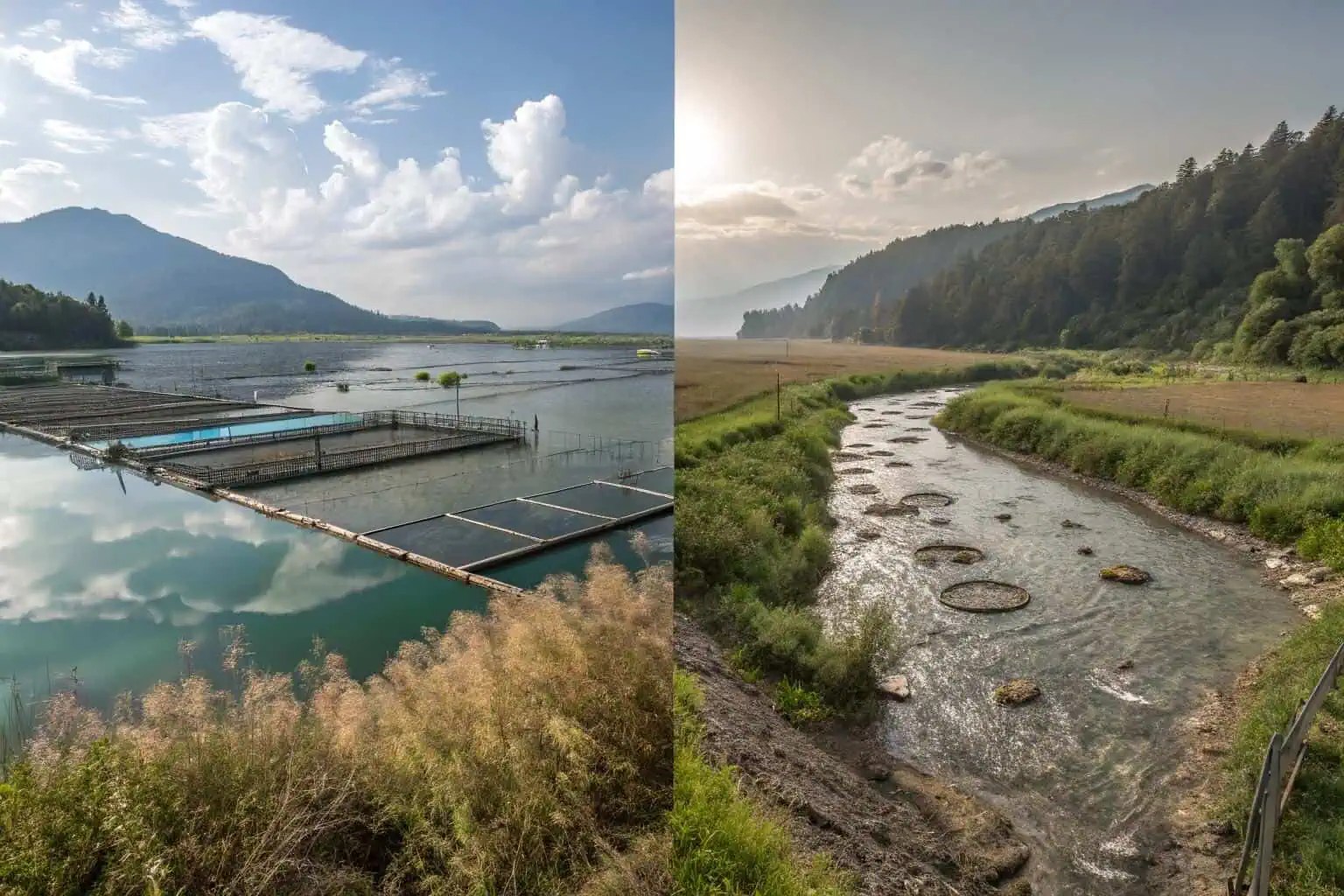 A comparison of a sustainable aquaculture farm and a poorly managed one