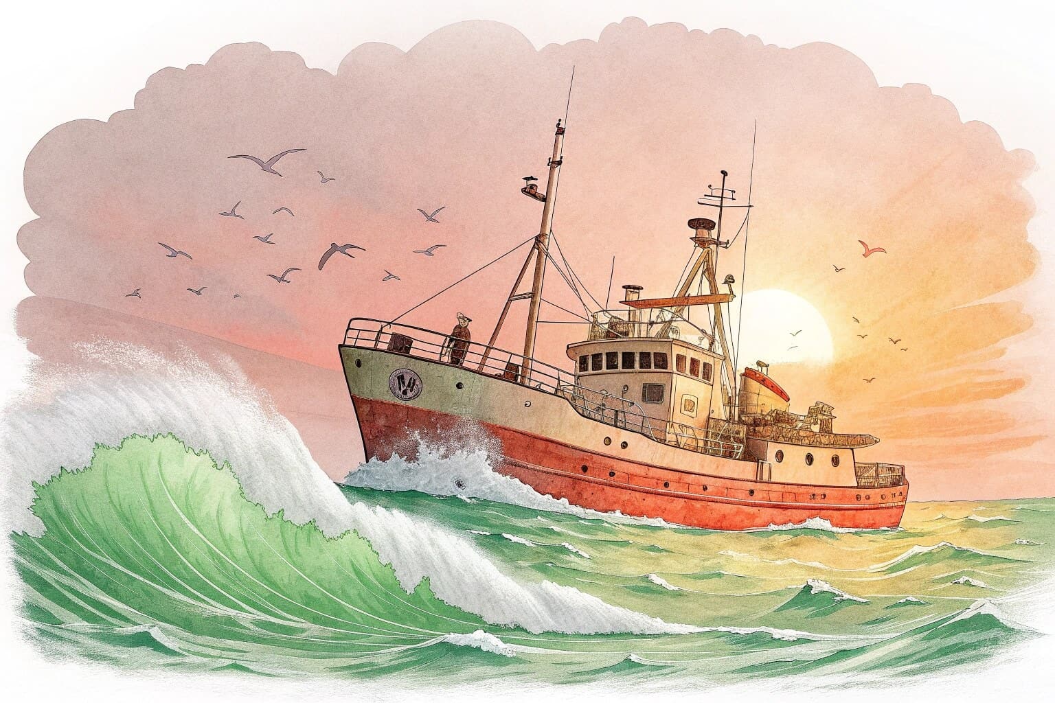 A Norwegian fishing boat in the North Sea