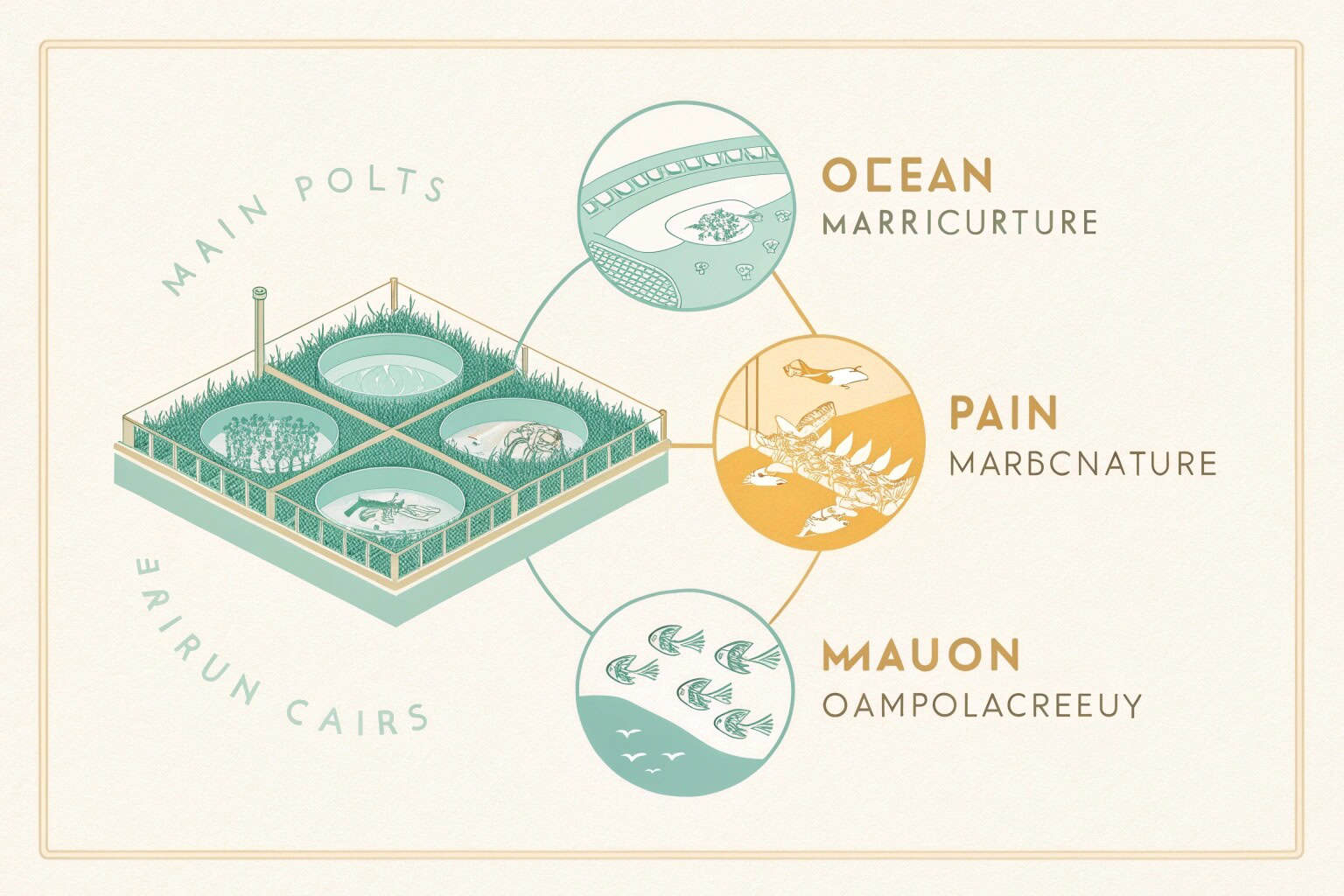 A four-quadrant image showing the 4 types of aquaculture