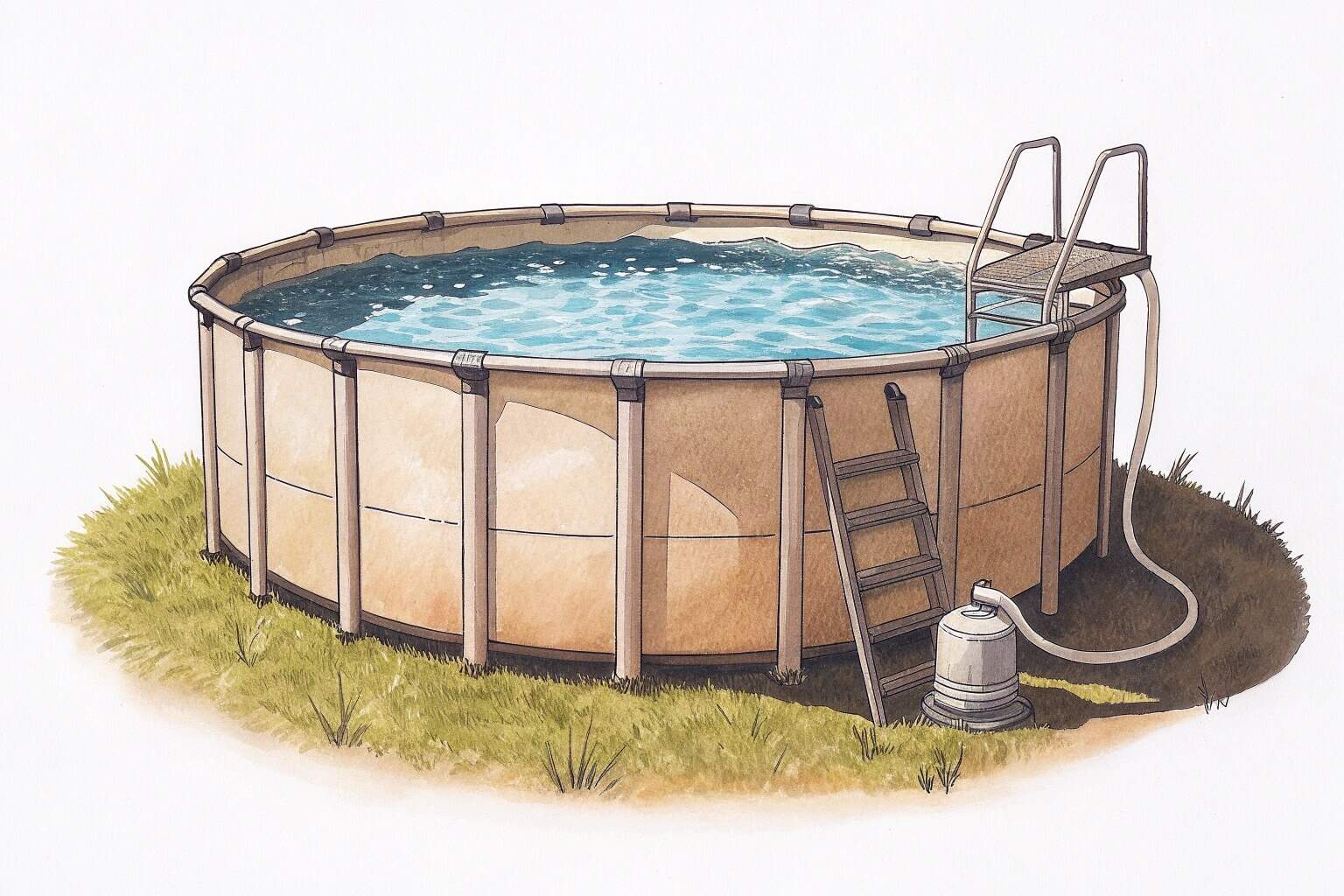 A large collapsible tank used as a saltwater pond