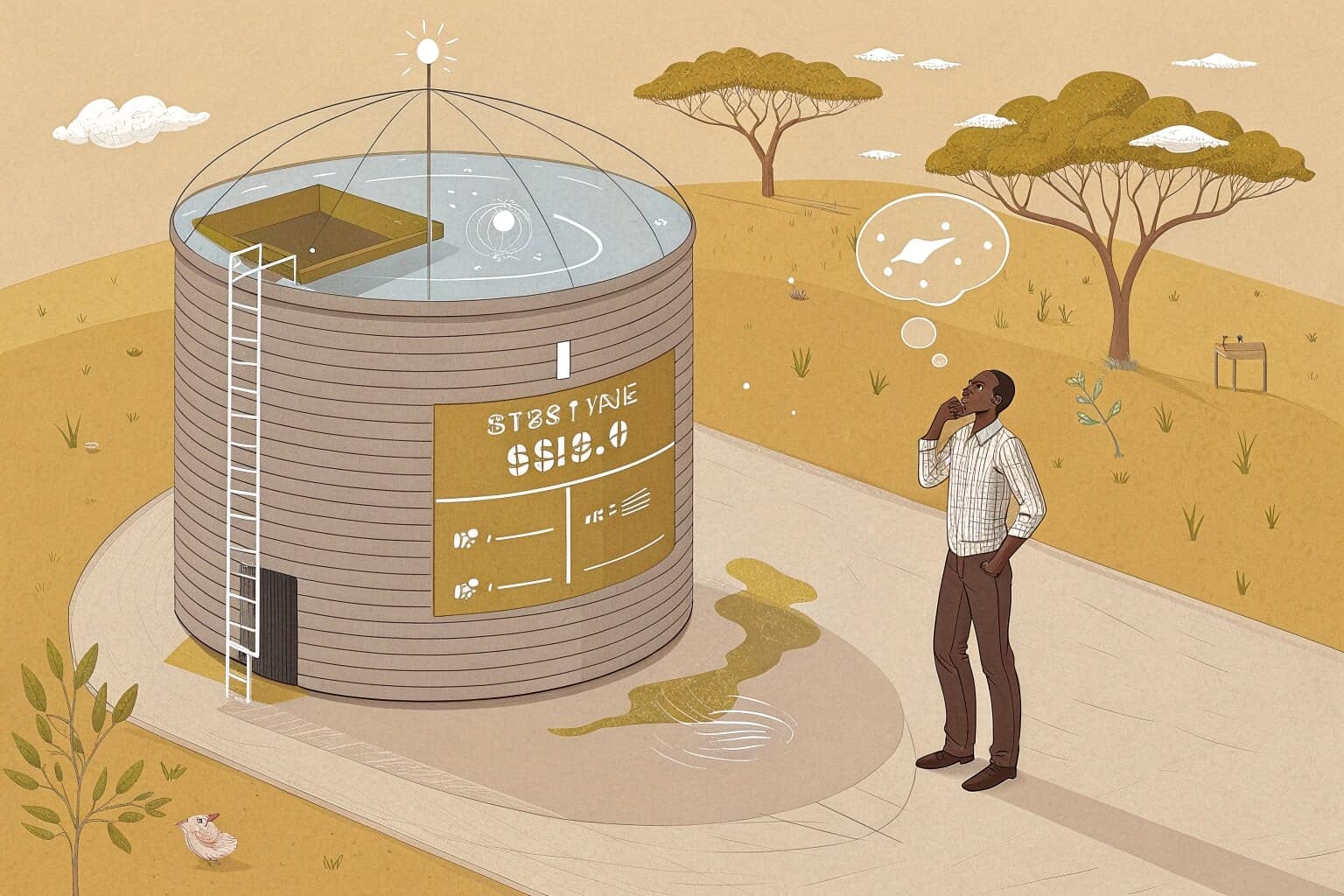 A person inspecting a fish farm in Nigeria